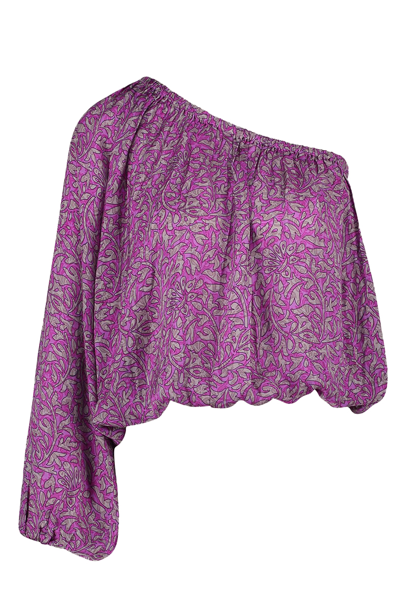 Dames blouse lange mouw rose