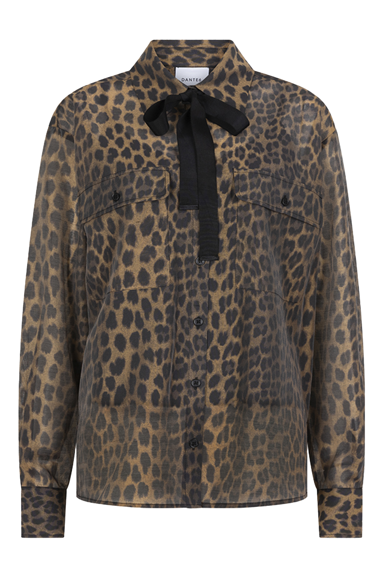 Dames blouse lange mouw bruin