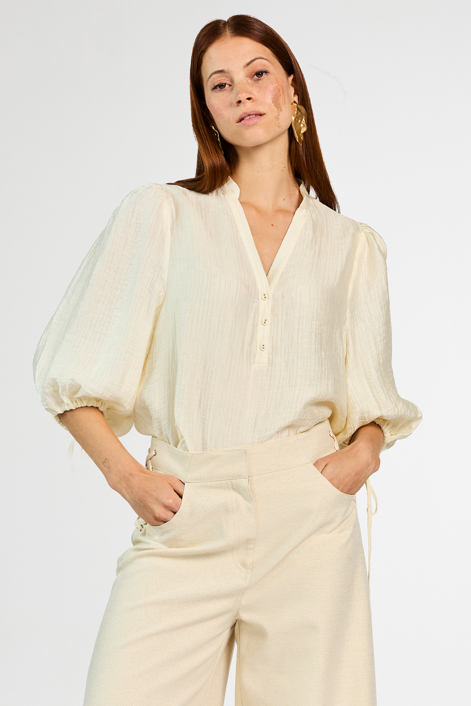 Dames top ecru