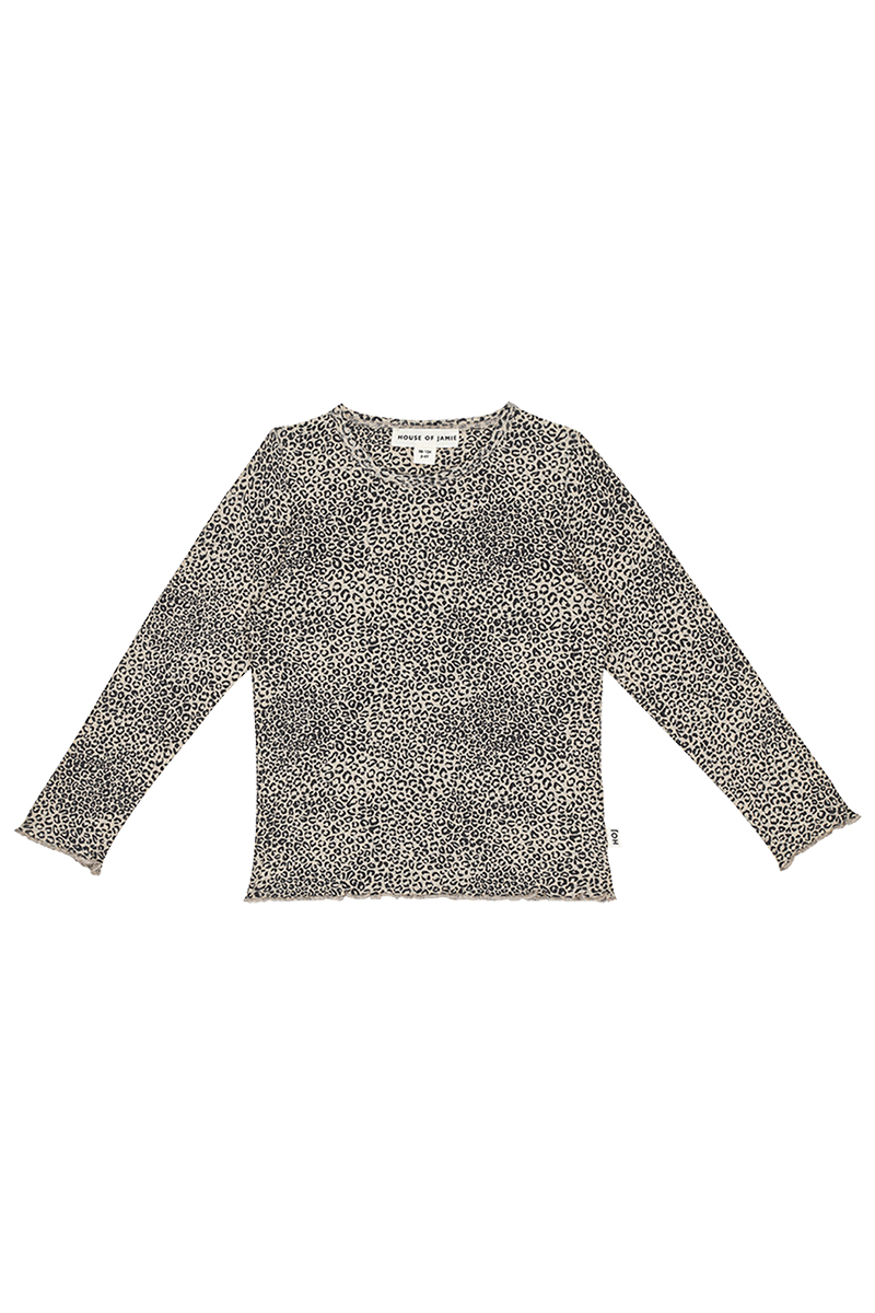 House Of Jamie rib long sleeve tee girls Zwart-1 1