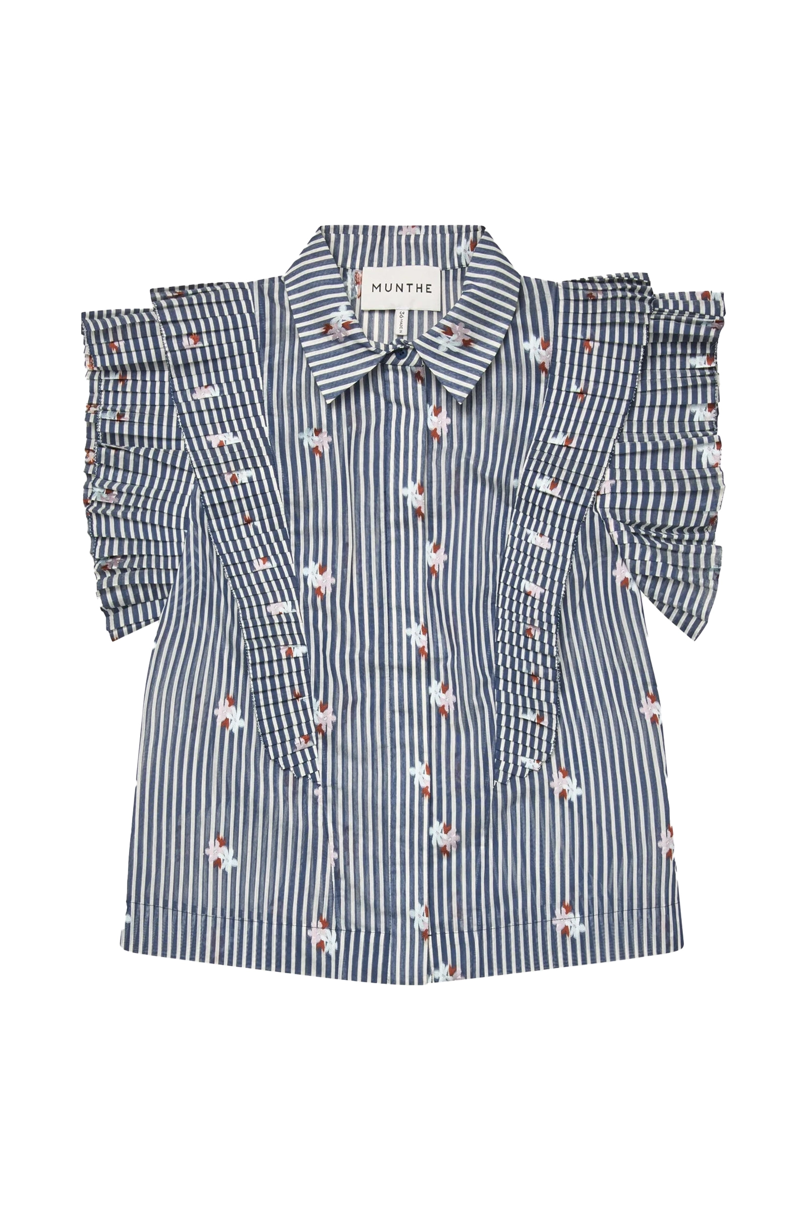 Dames blouse mouwloos blauw
