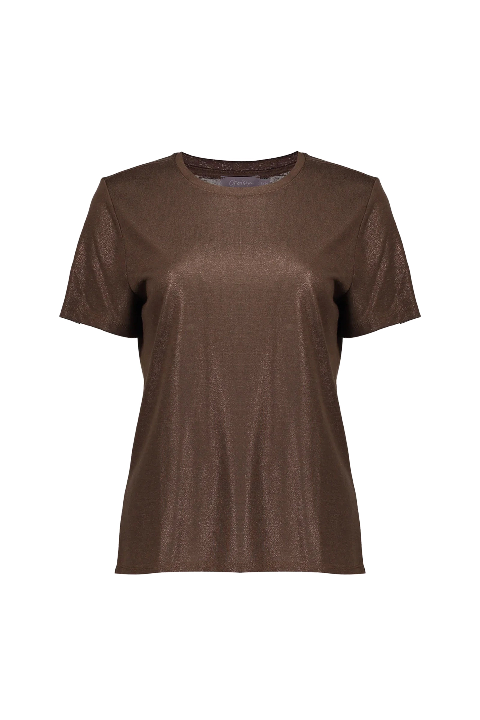 Dames t-shirt lange mouw bruin