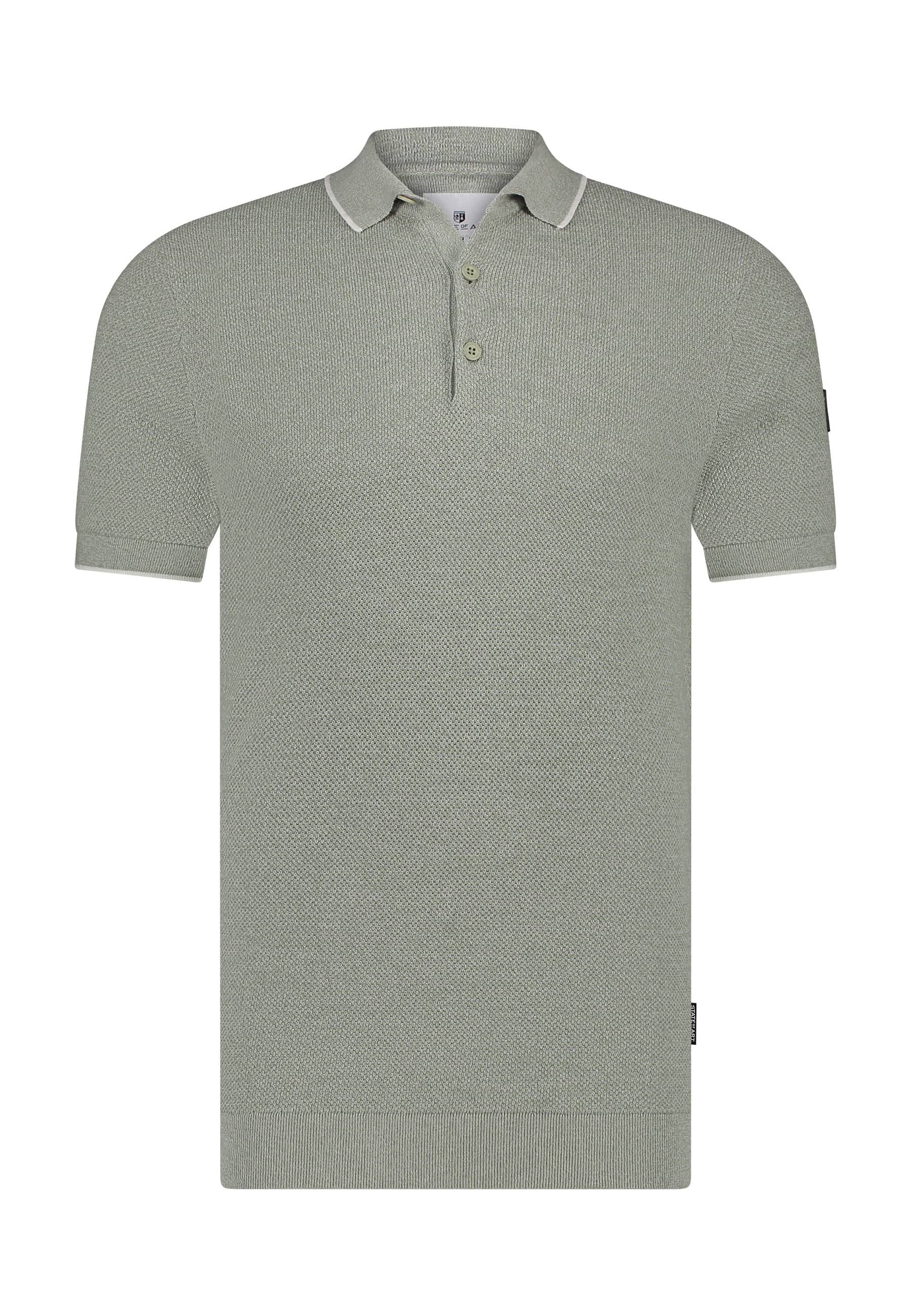 State of Art Poloshirt Knitted SS Groen-1 1