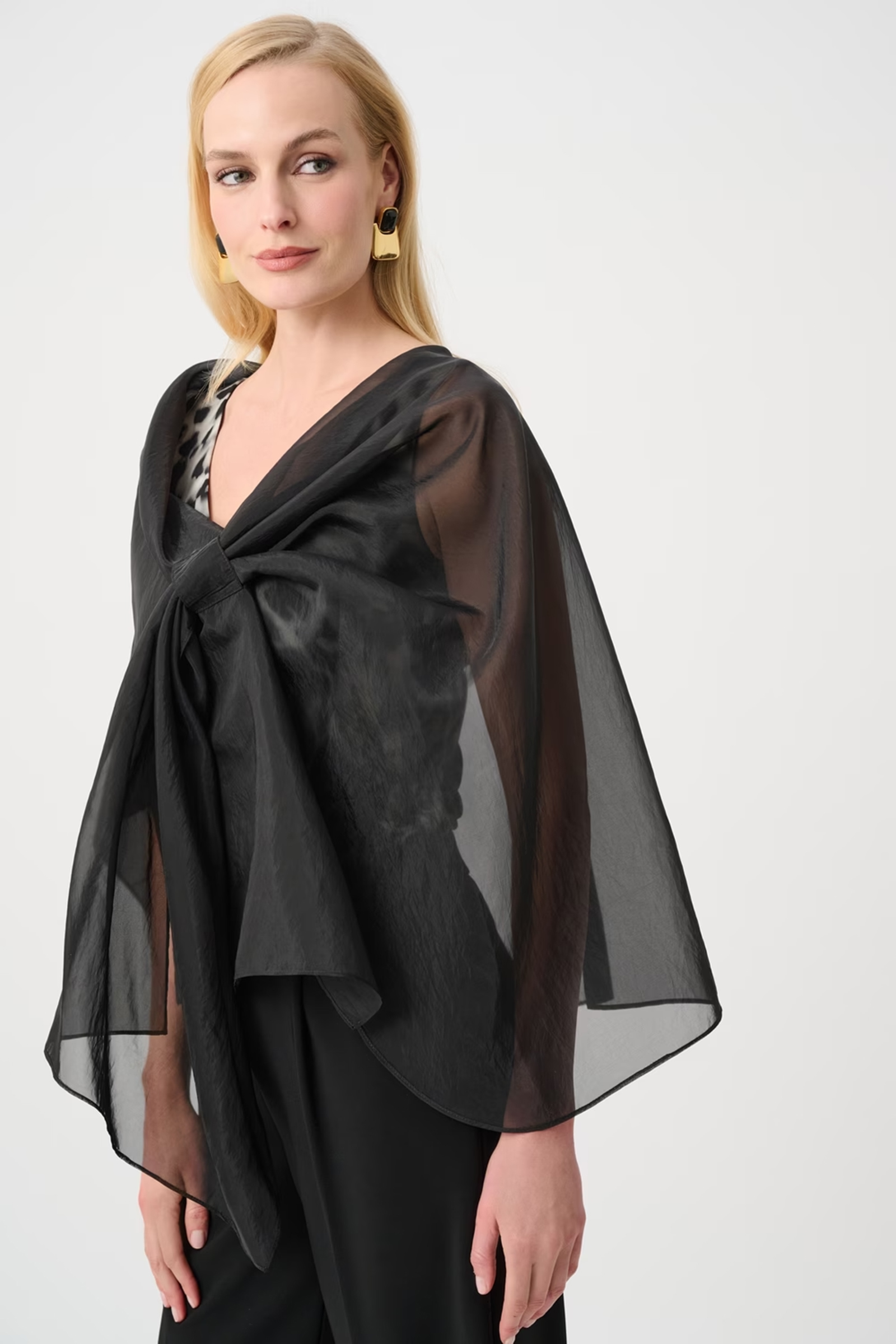 Dames poncho/cape zwart