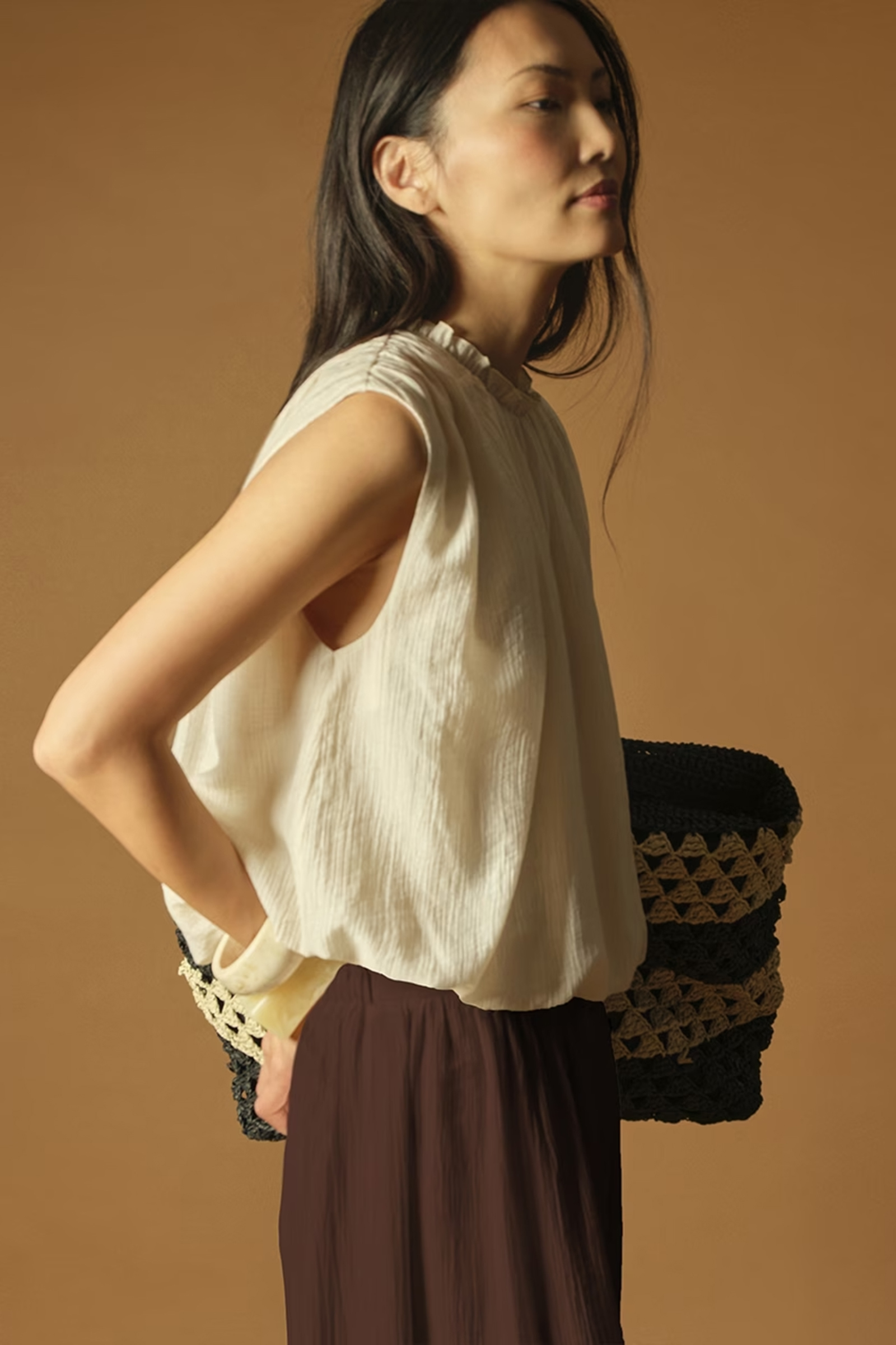 Dames top ecru