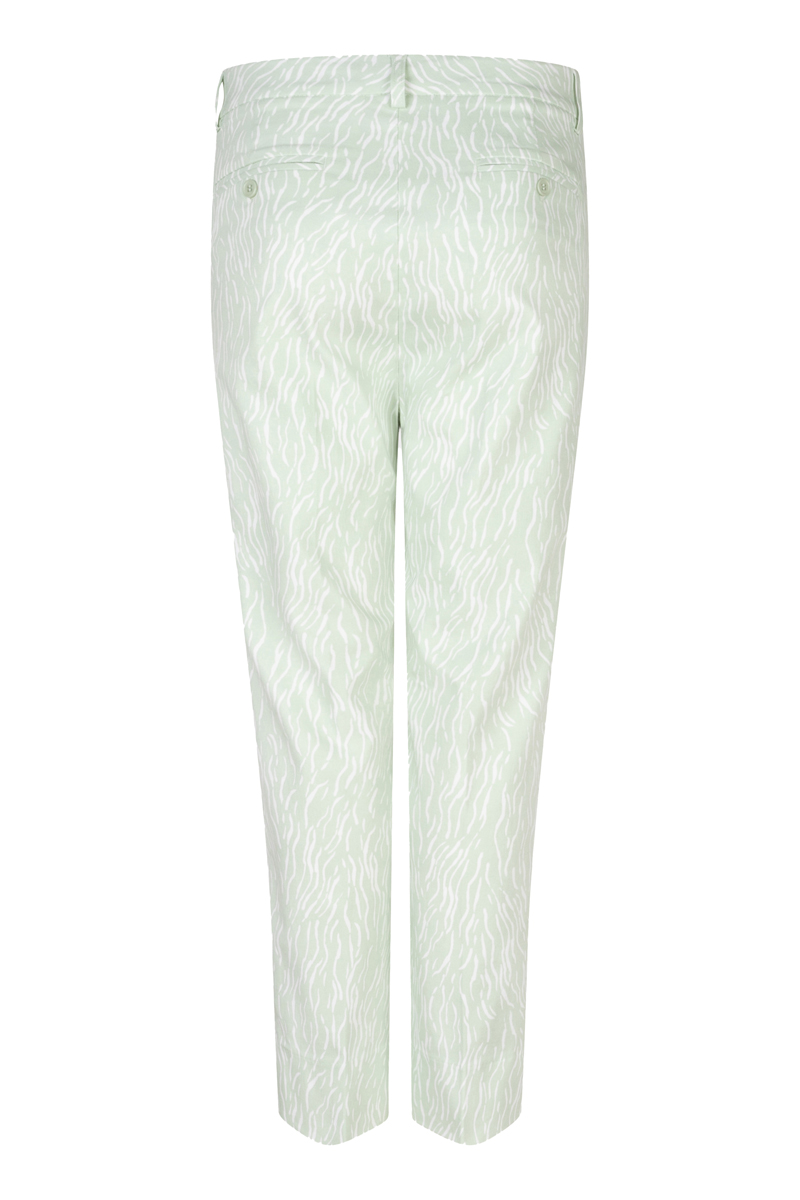 Esqualo Trousers chino Zebra print Groen-1 4