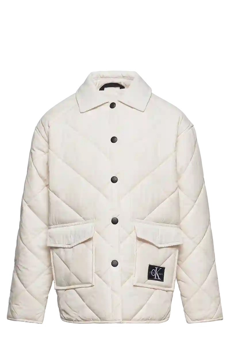 Calvin Klein quilted wide overshirt Ecru-1 1