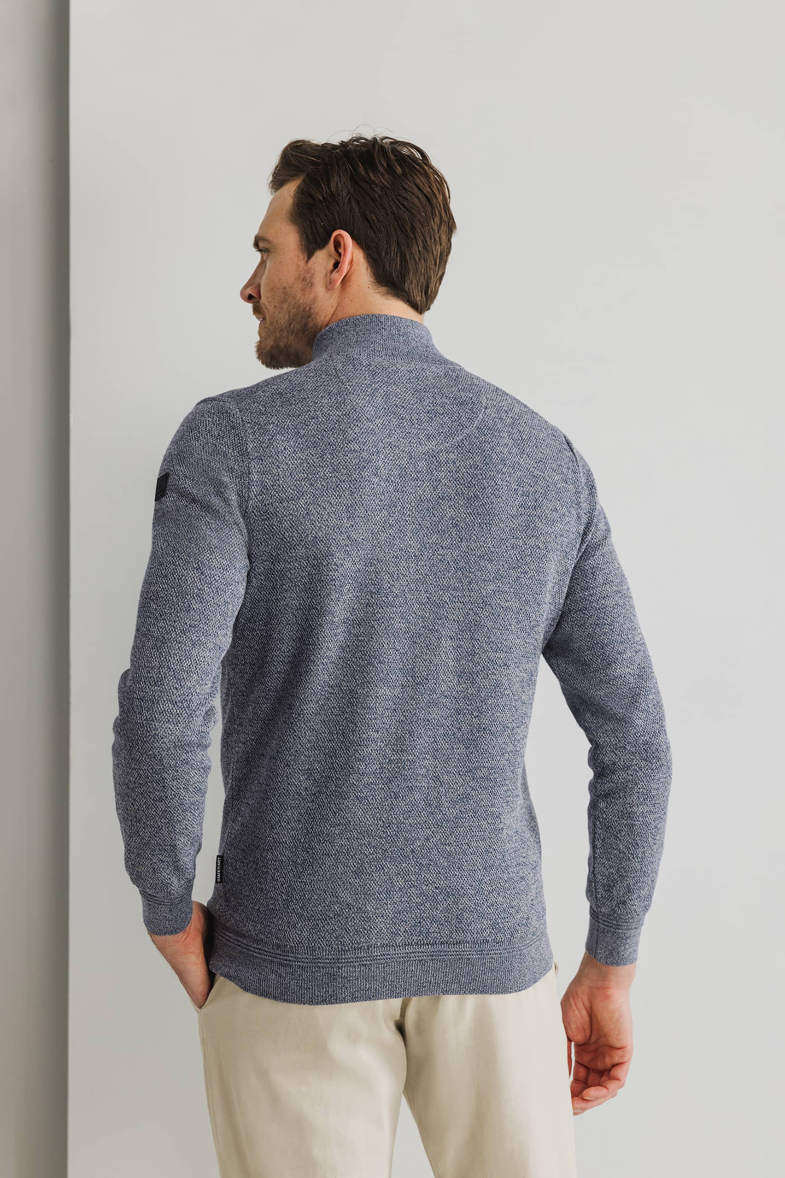 State of Art Cardigan Plain - Mou Blauw-2 3