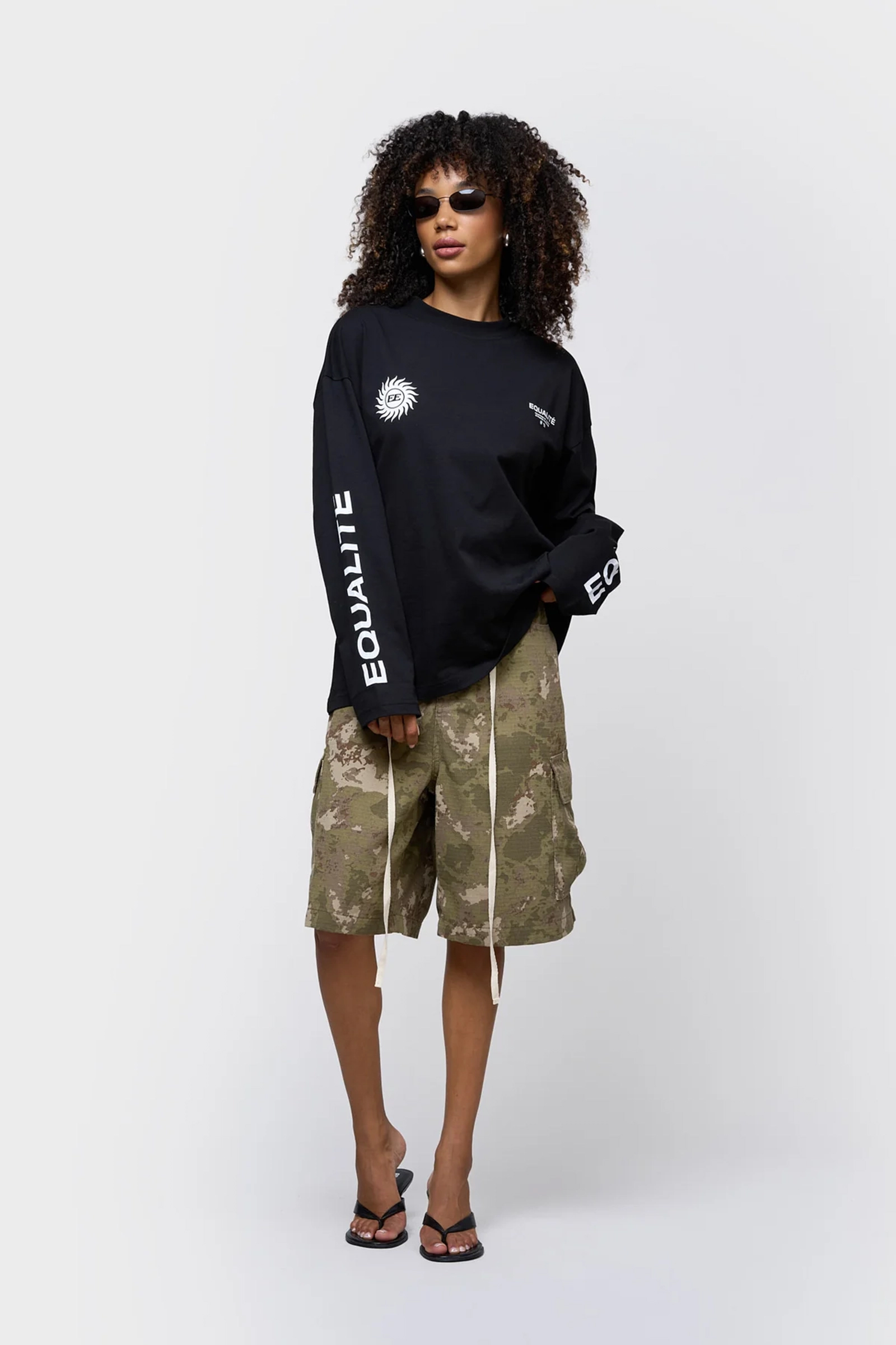Heren t-shirt lange mouw zwart