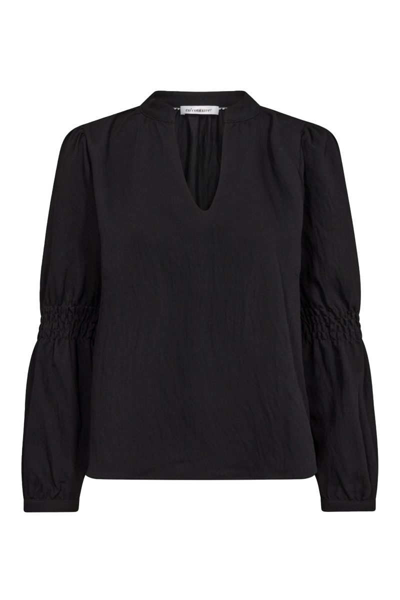 co´couture Sueda smock sleeve blouse Zwart-1 1