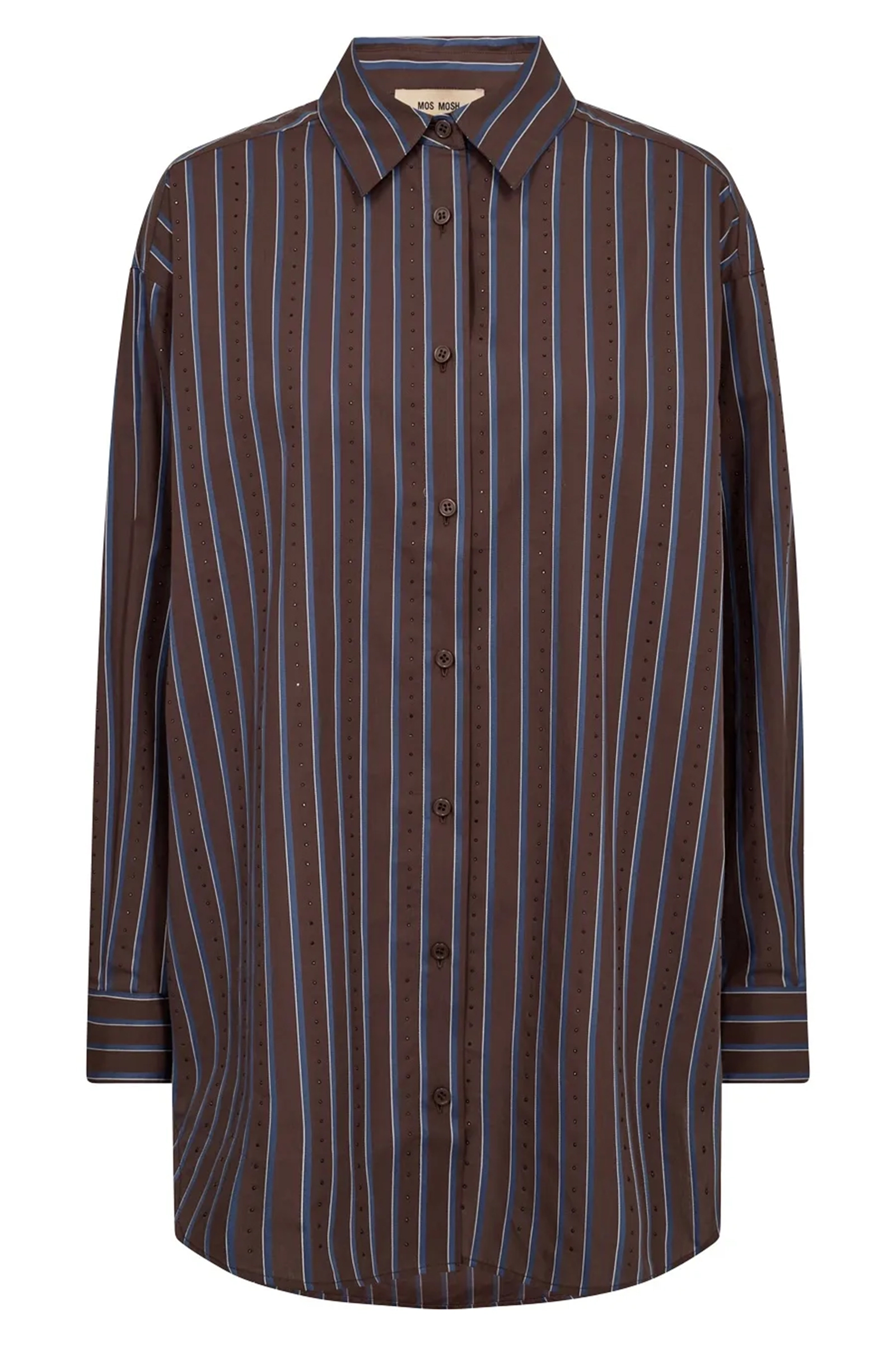 Dames blouse lange mouw bruin
