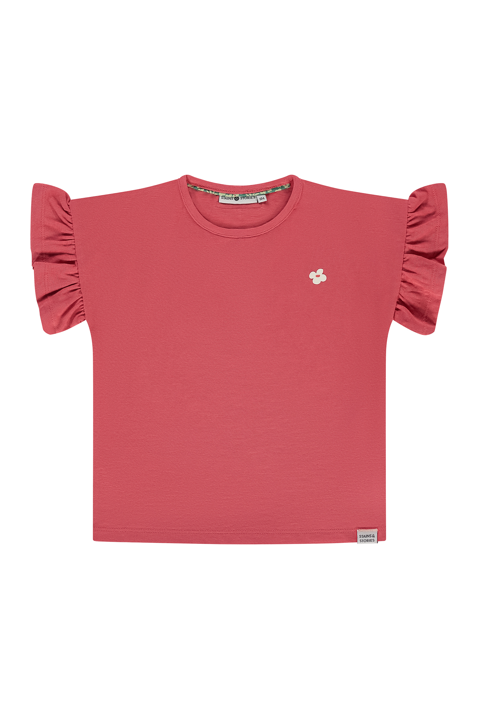 Stains and Stories Girls tshirt shortsleeve Rood-1 1