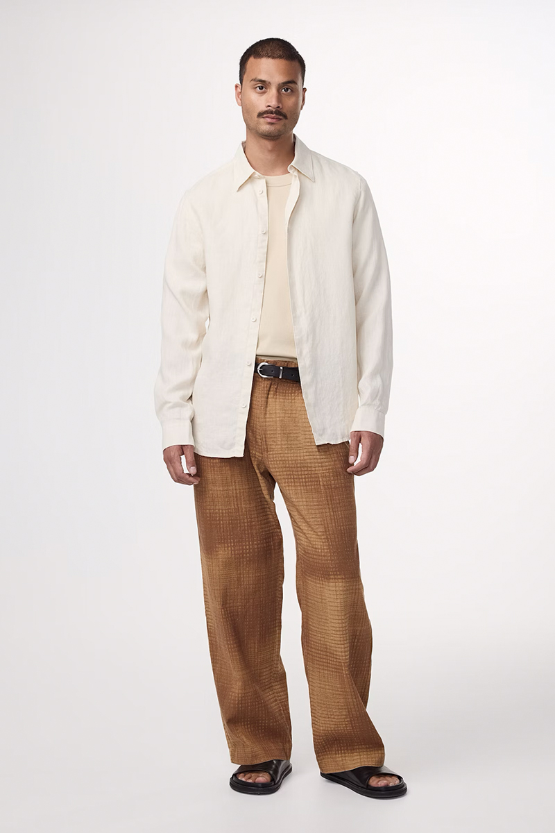 Heren overhemd lm casual ecru