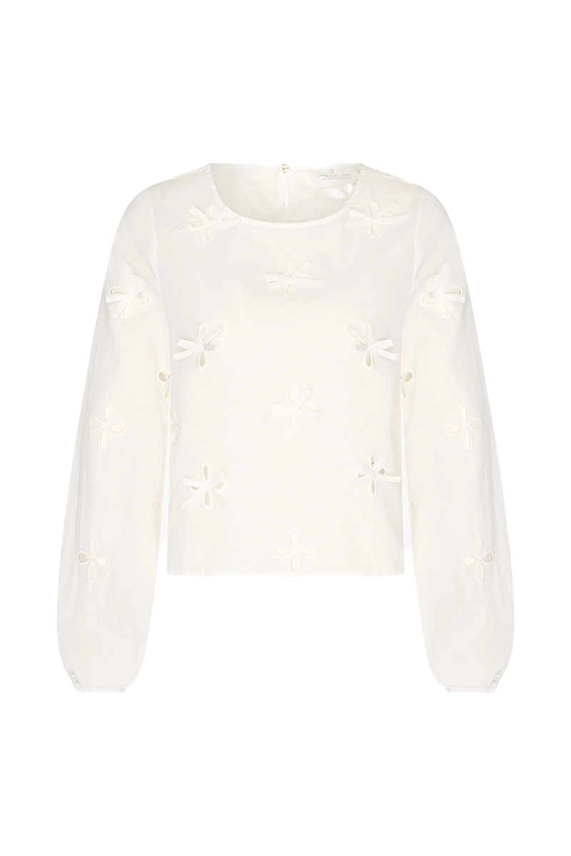 Dames blouse lange mouw wit