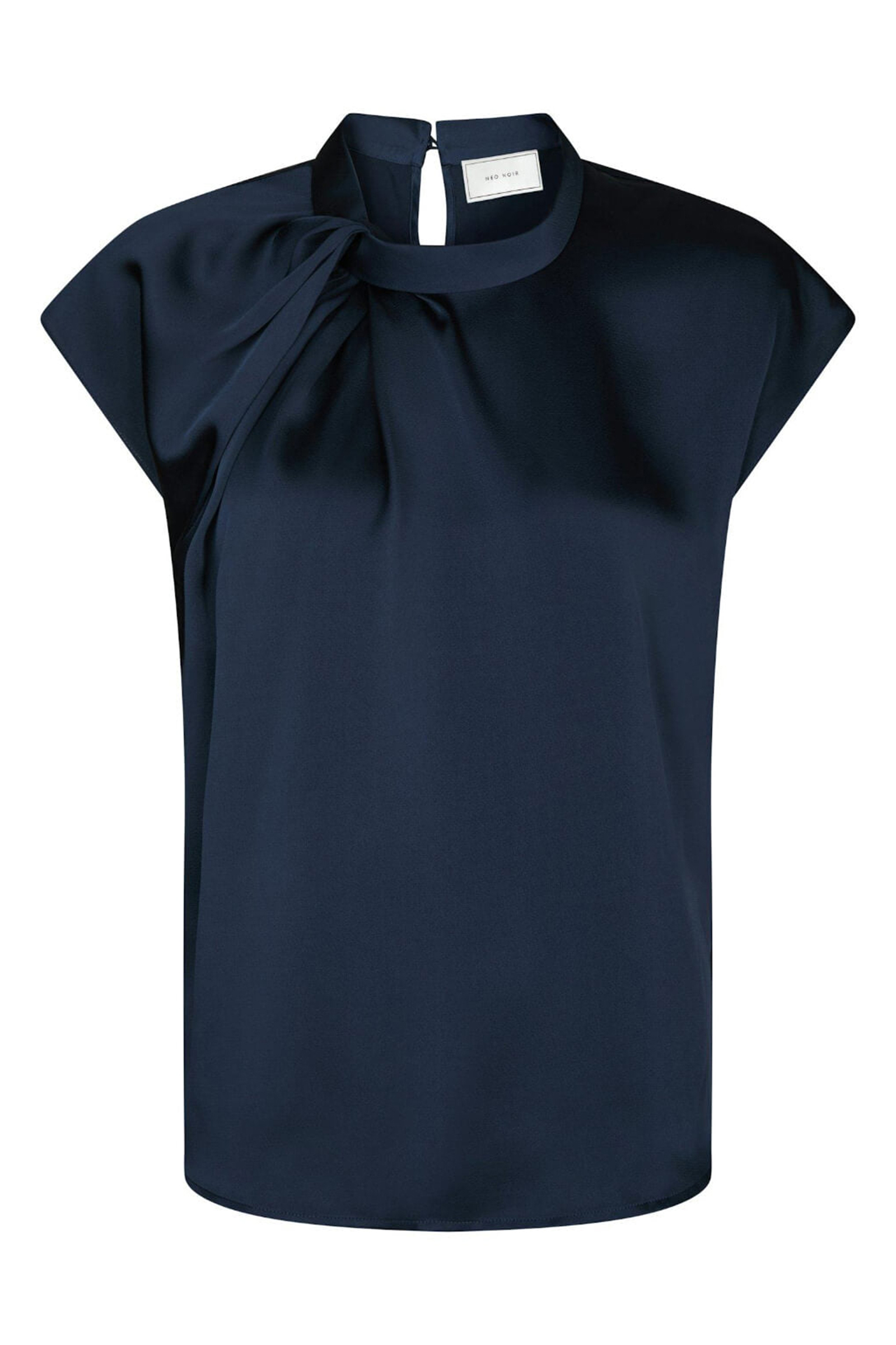 Dames blouse mouwloos blauw