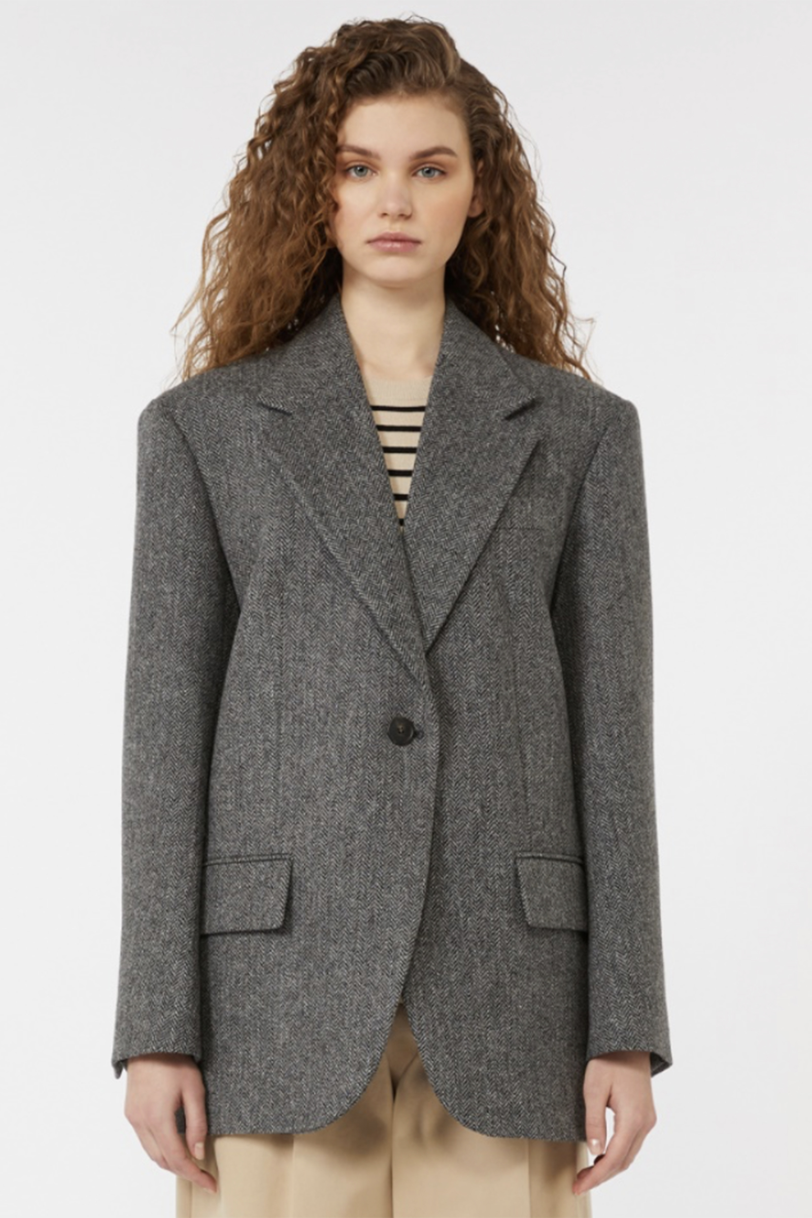 Dames blazer grijs