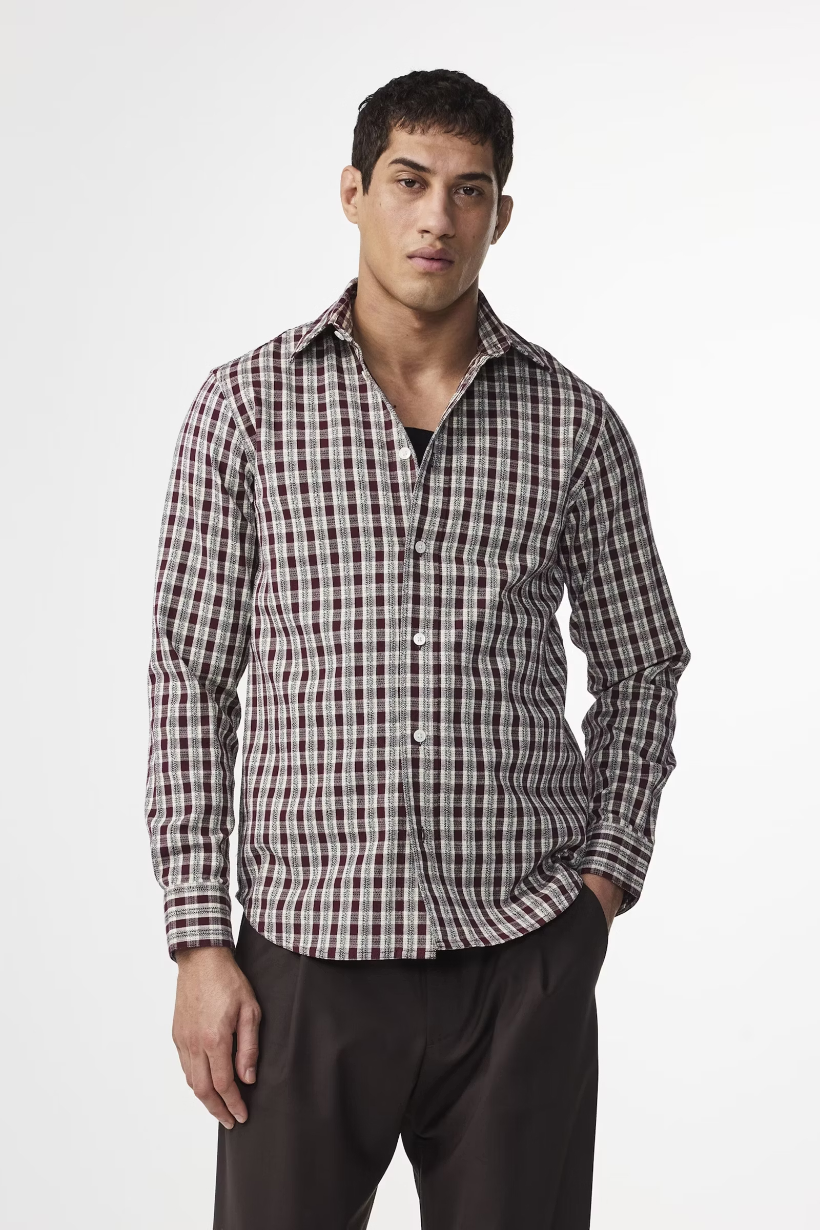 Heren overhemd lm casual rood