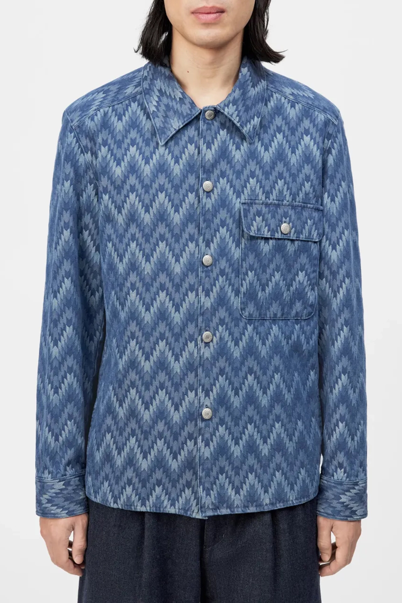 Heren overhemd lm casual blauw