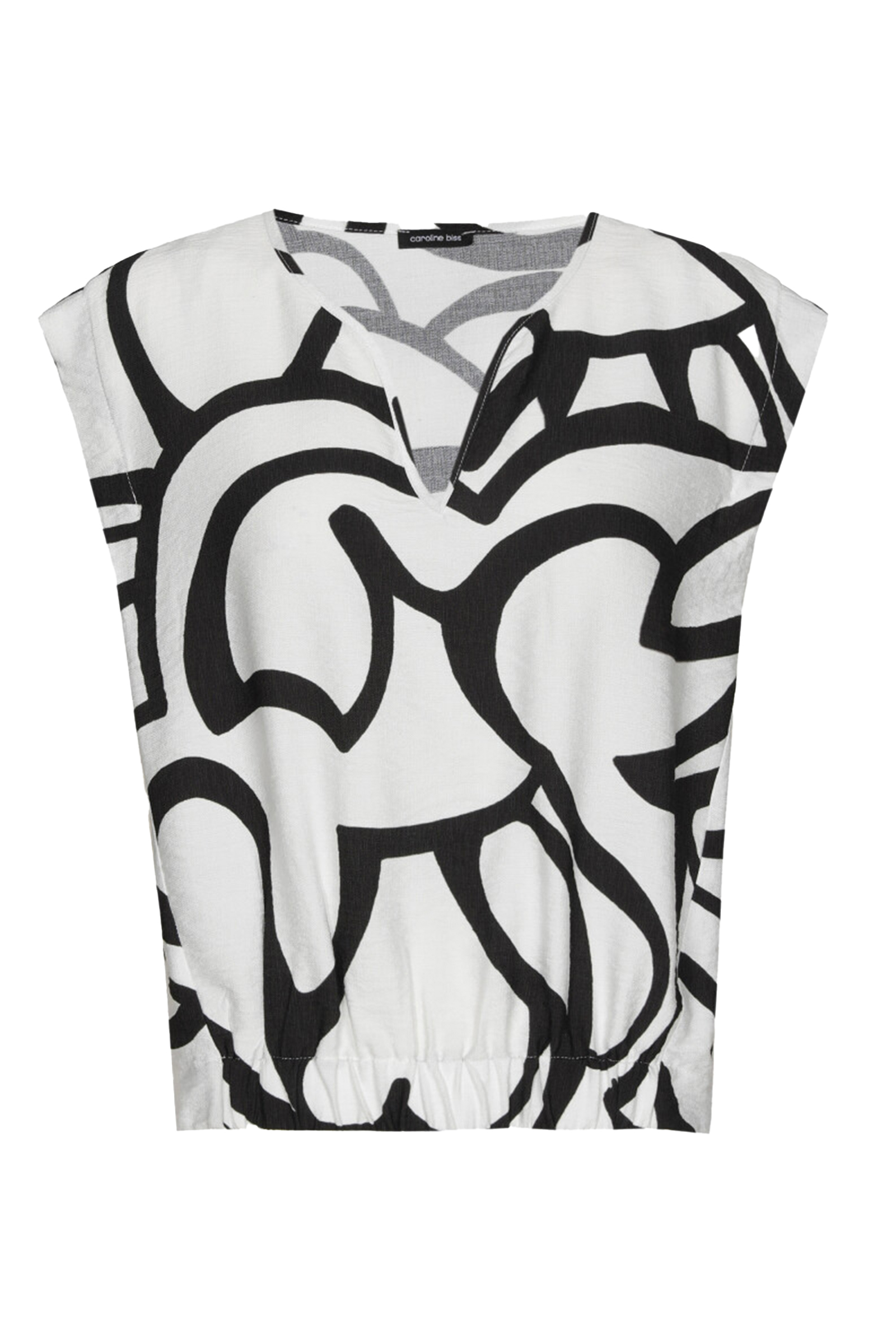 Dames blouse mouwloos zwart