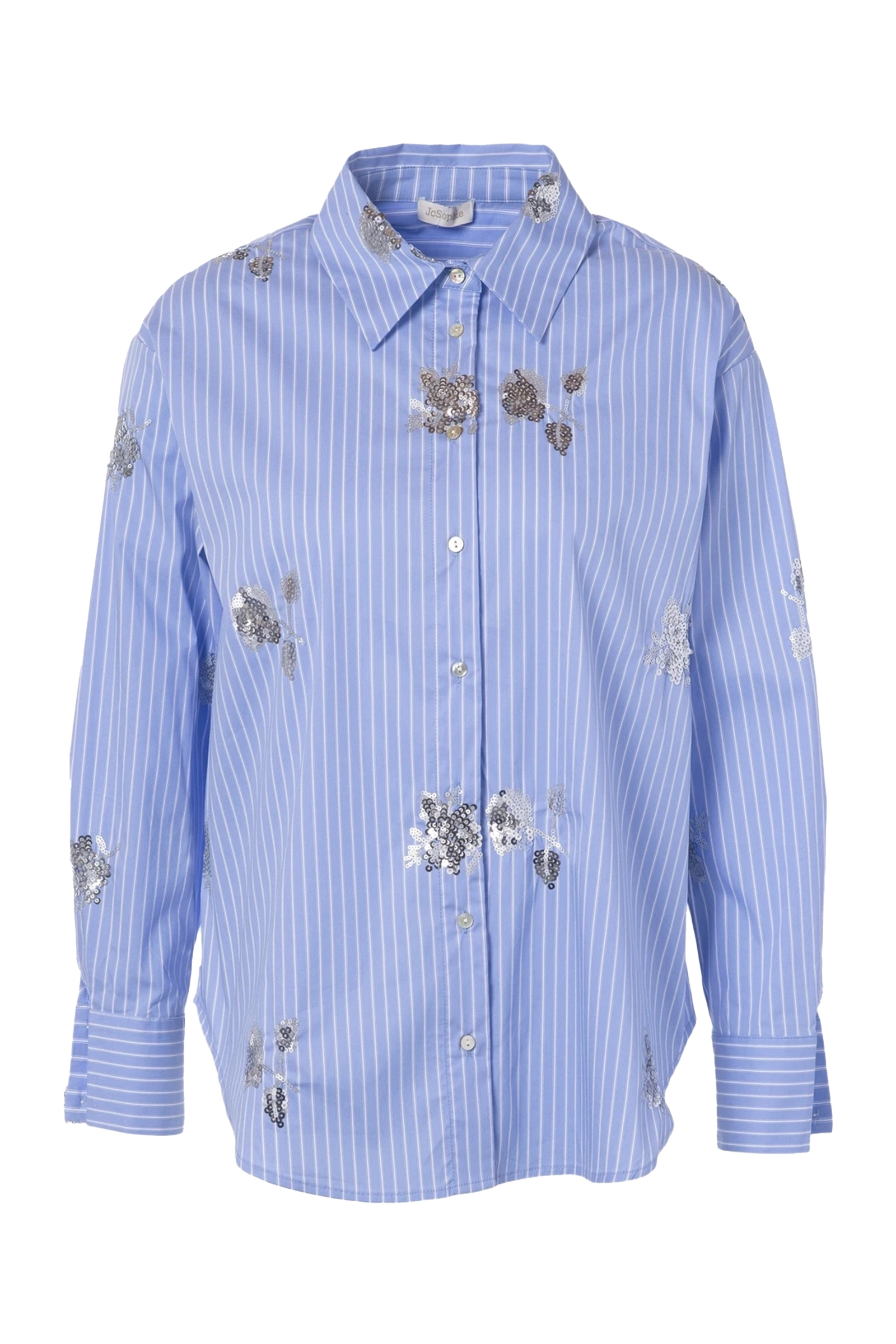 Dames blouse lange mouw blauw