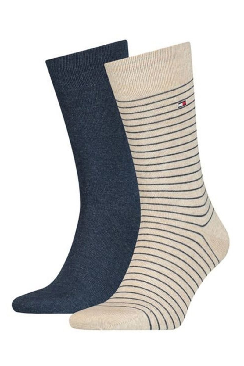 Tommy Hilfiger TH MEN SMALL STRIPE SOCK 2P bruin/beige-1 1