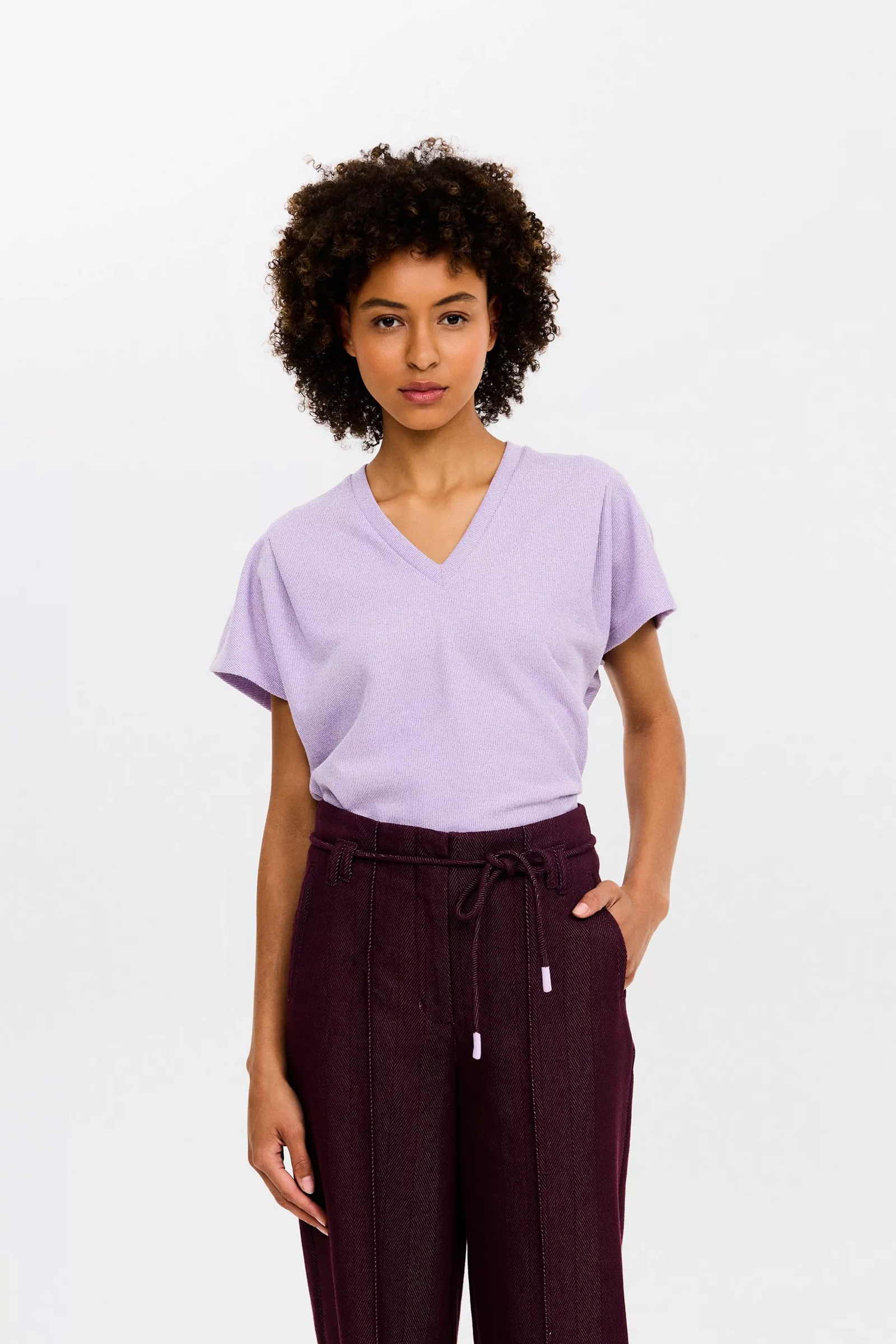 Dames t-shirt korte mouw paars