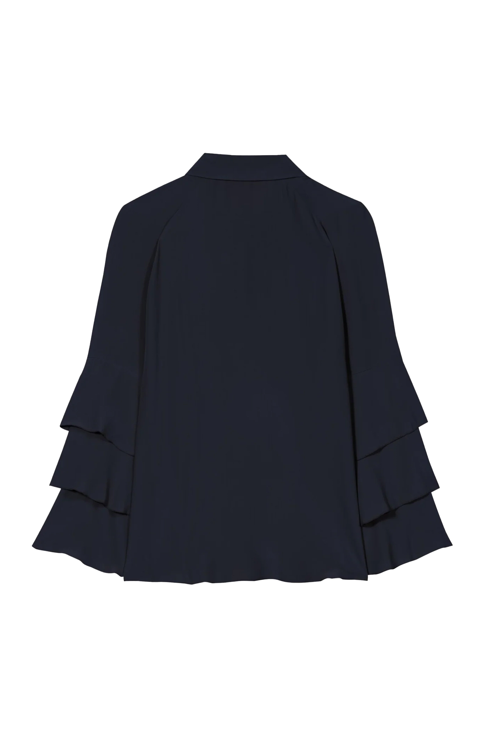 Dames blouse lange mouw blauw