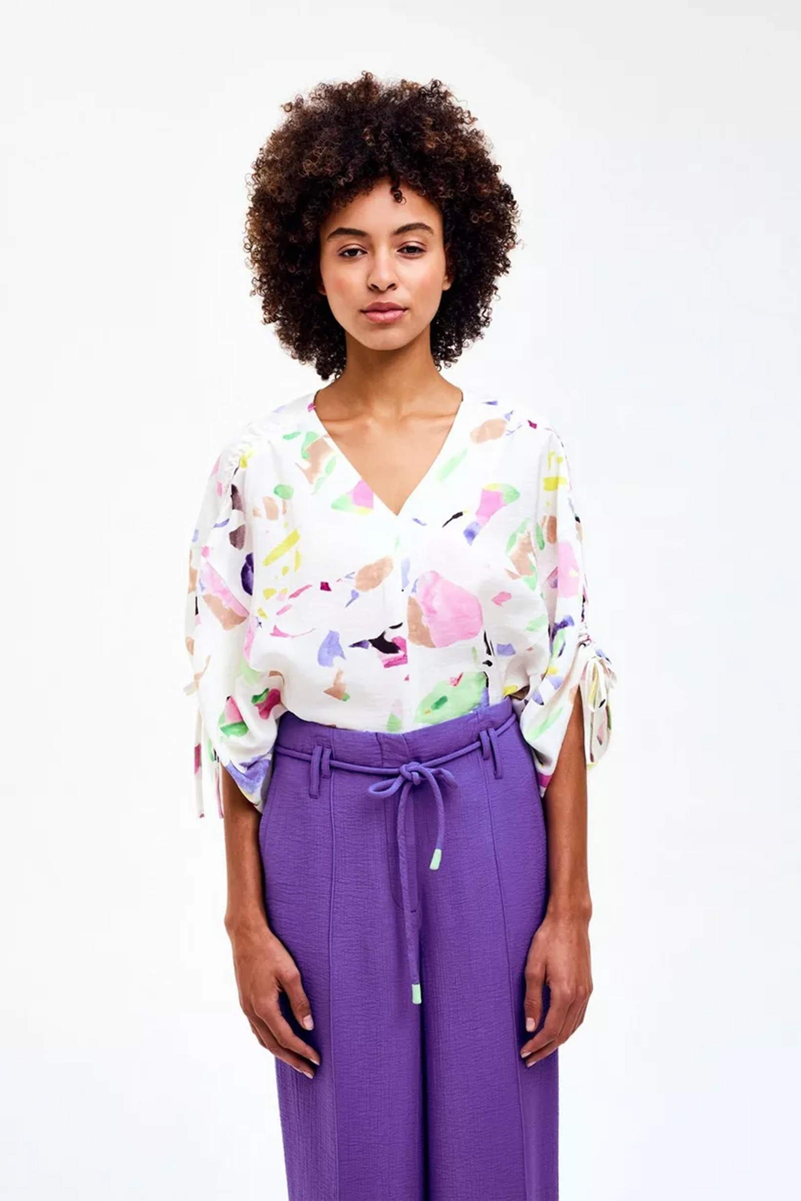 Dames blouse lange mouw ecru