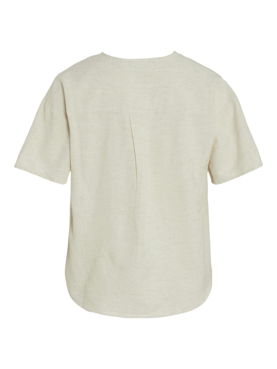 Vila VIPRISILLA V-NECK S/S TOP/1 - NOOS 262675-Super Light Natural Melan 2
