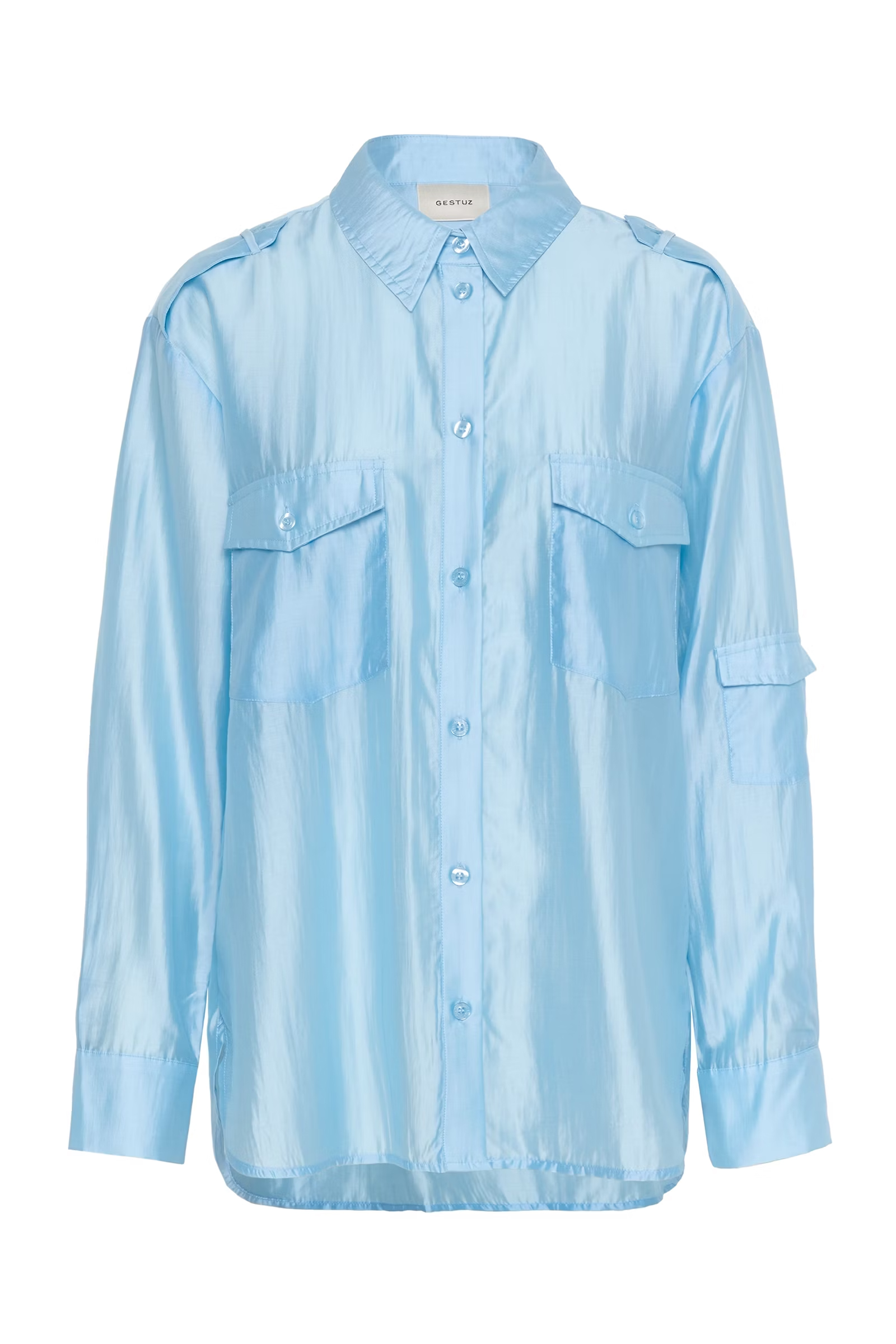 Dames blouse lange mouw blauw
