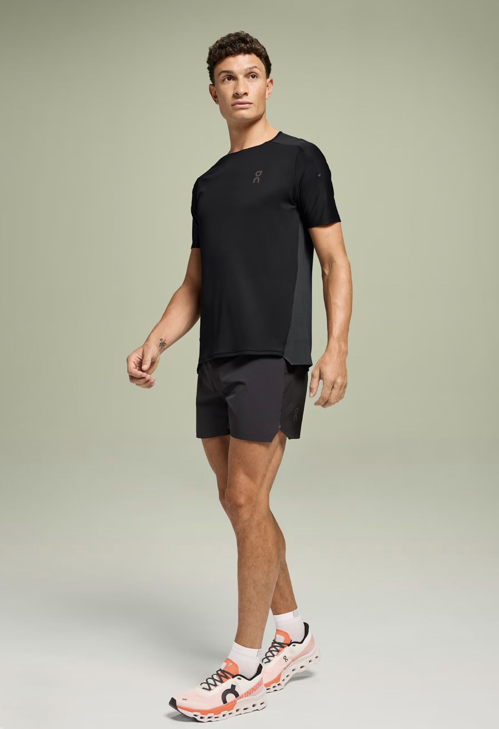 Running heren t-shirt km zwart