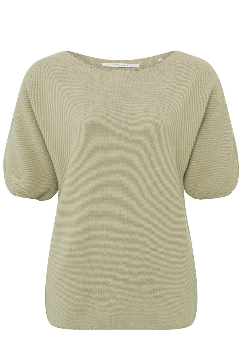 Yaya Sweater with short sleeves EUCALYPTUS GREEN 1