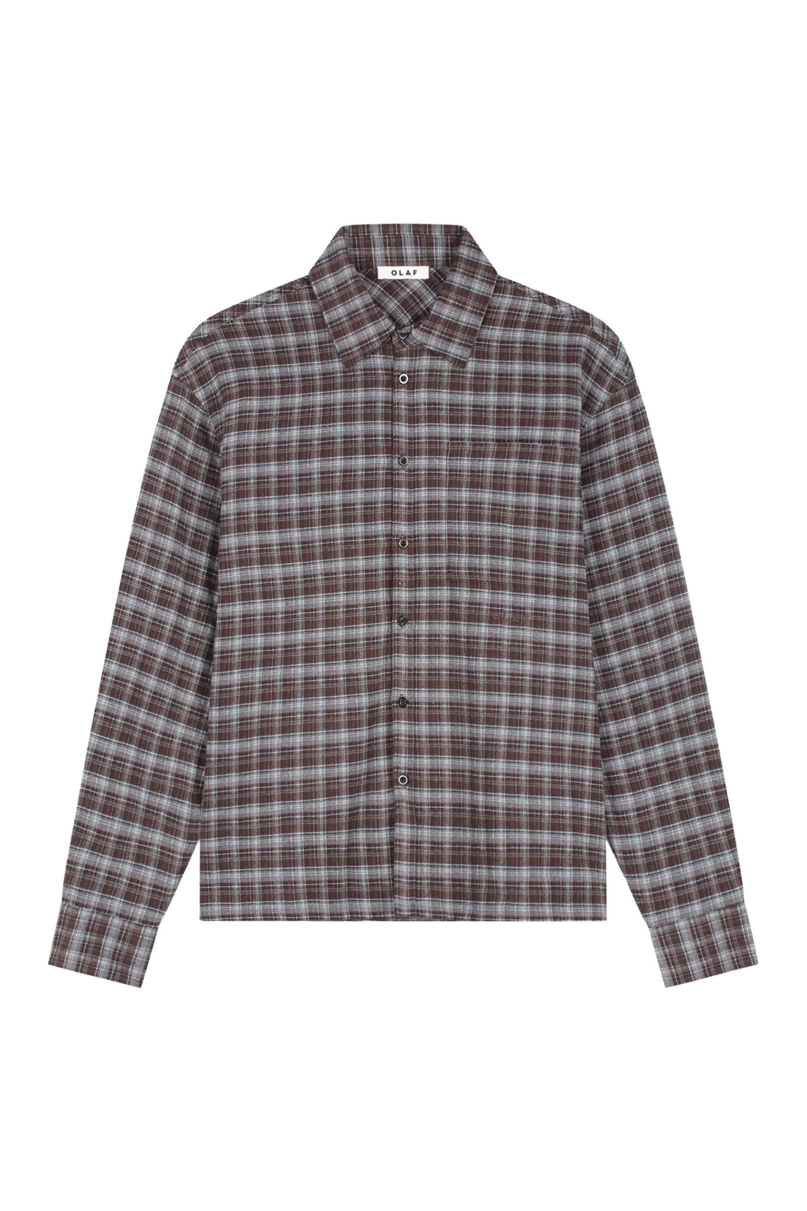 Heren overhemd lm casual bruin
