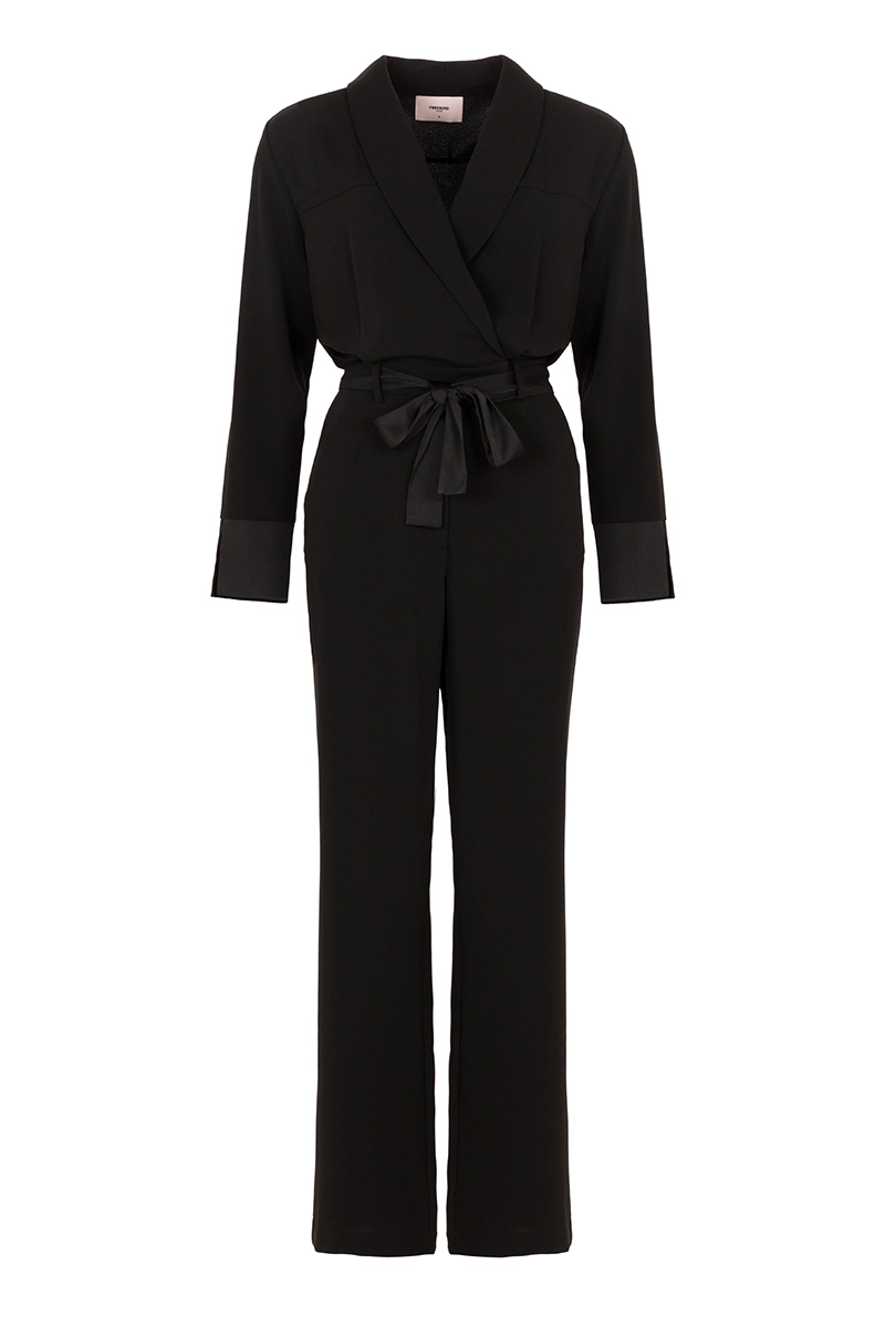 Dames jumpsuit/tuinbroek zwart