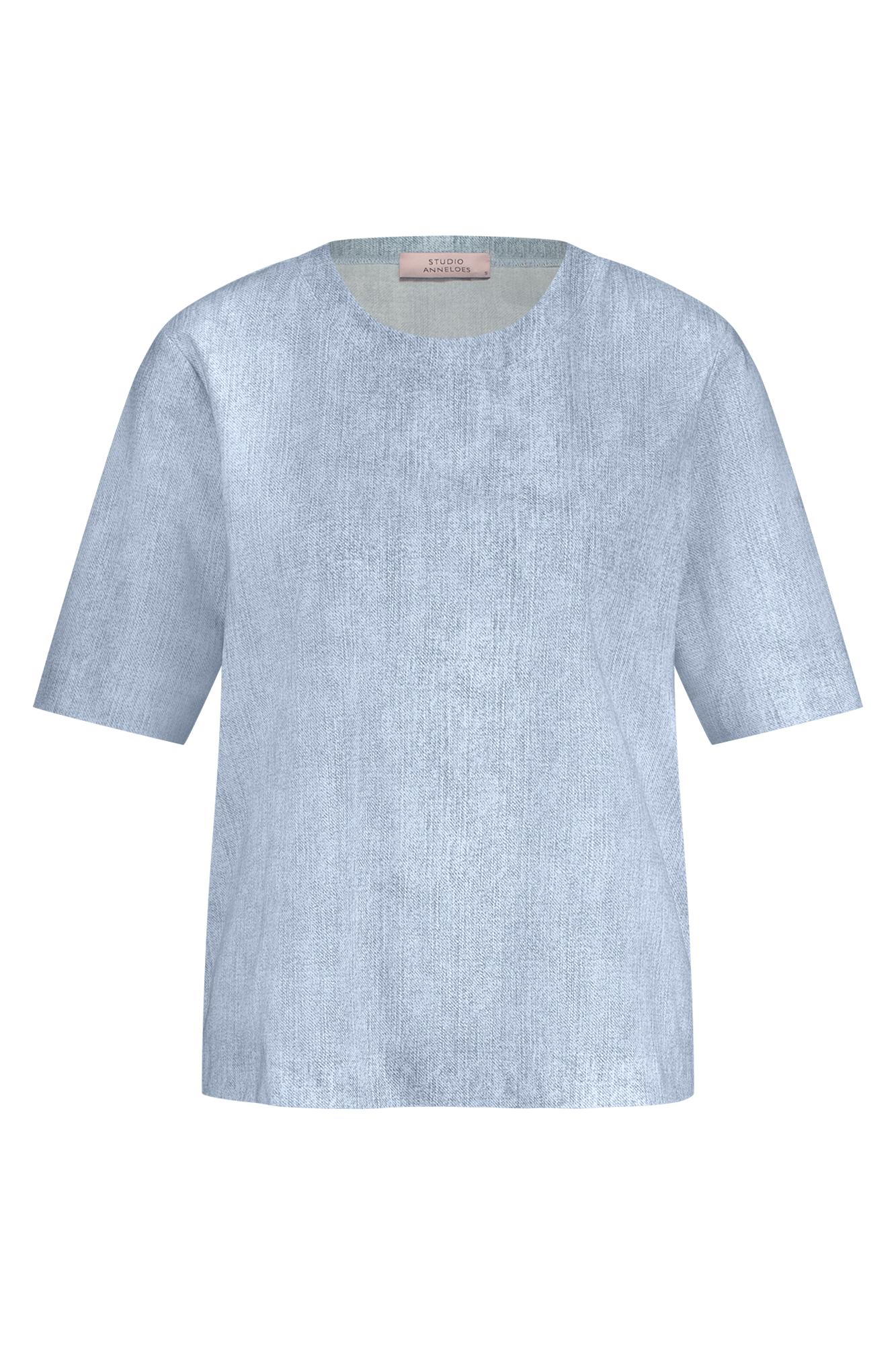 Dames t-shirt korte mouw blauw