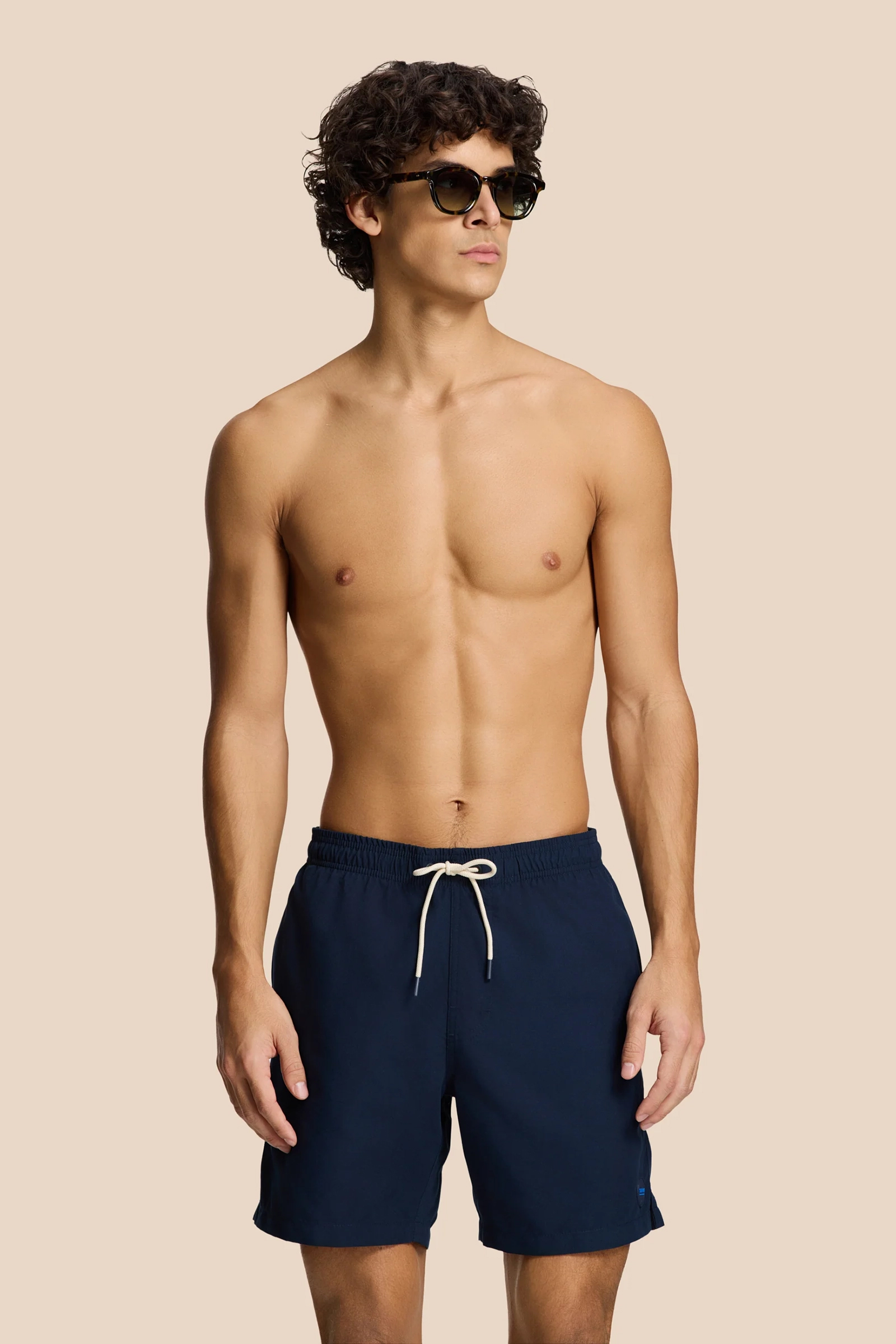 Bad/beach heren zwemshort blauw