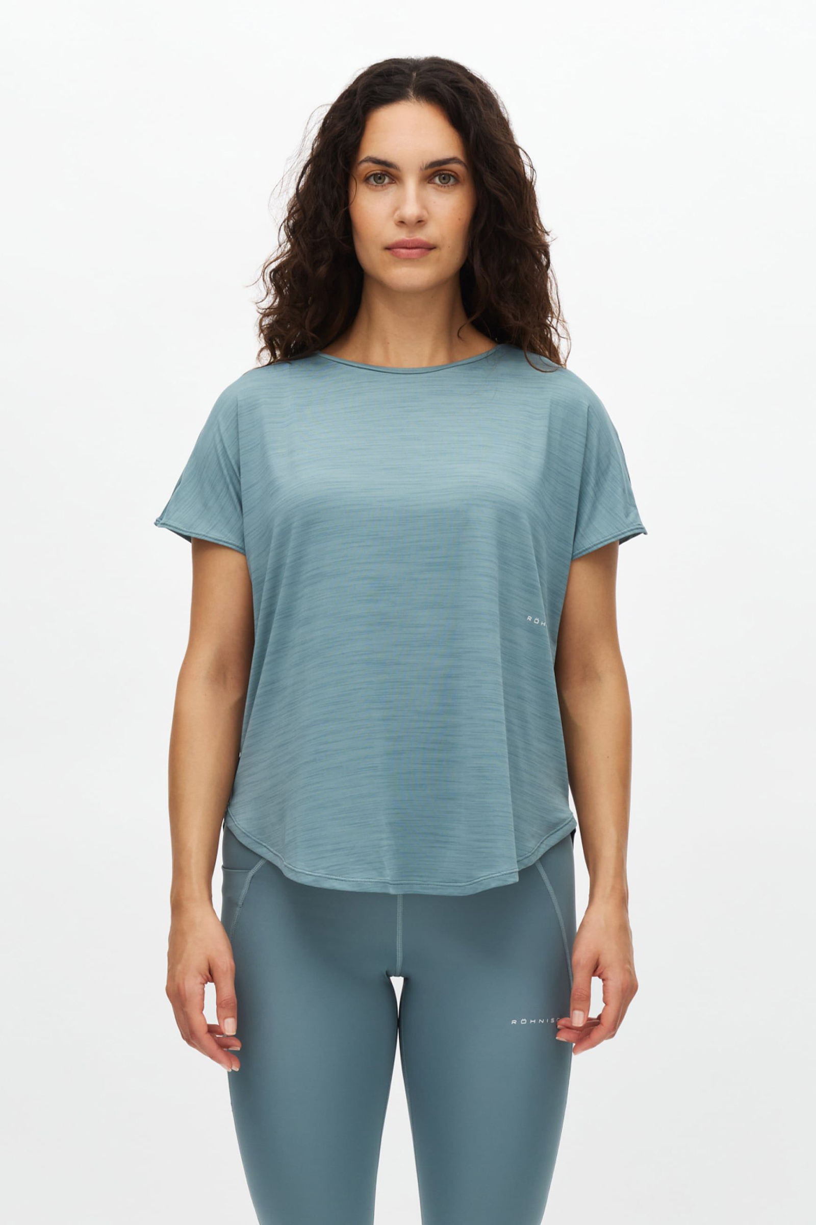 Fitness dames t-shirt km groen