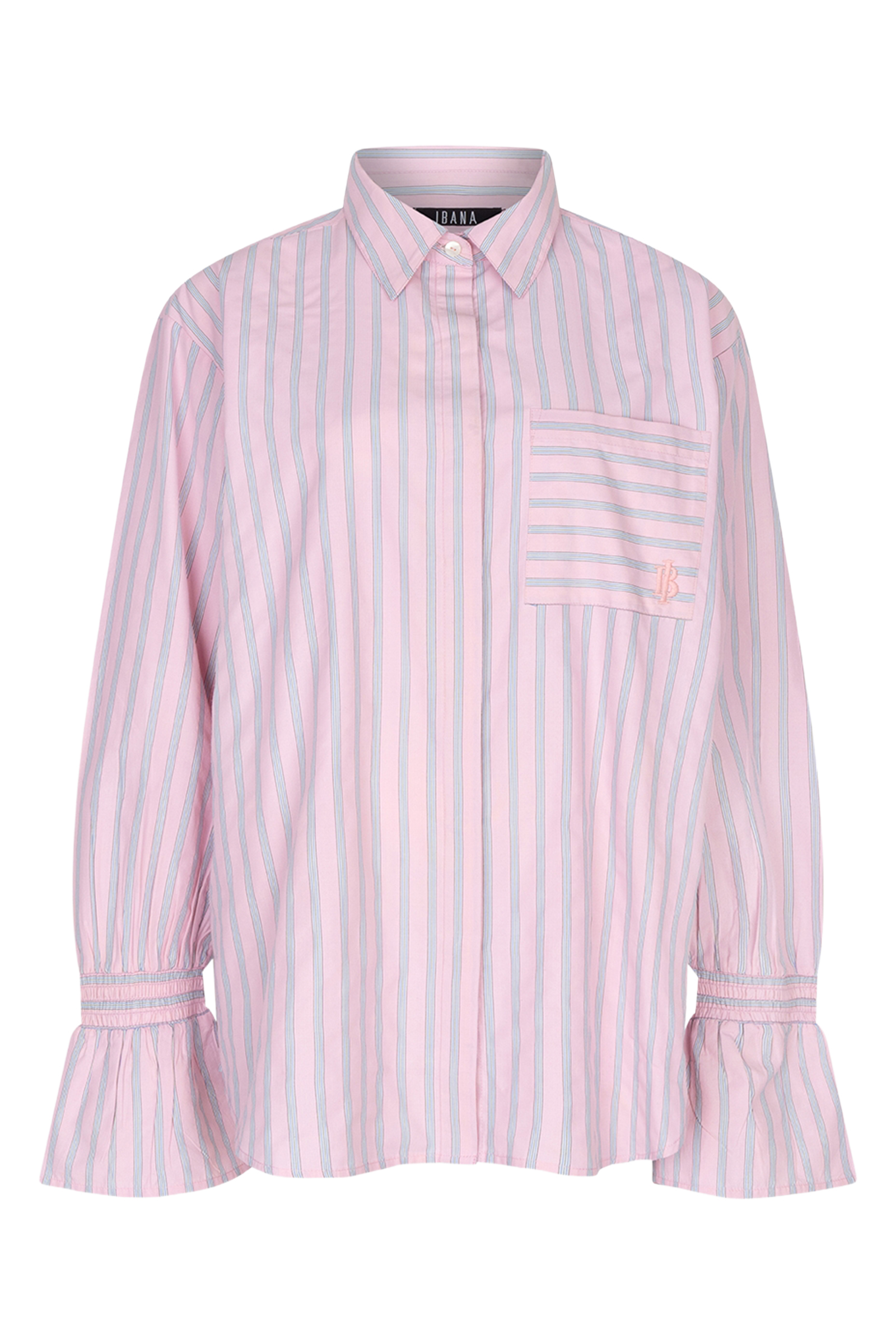 Dames blouse lange mouw rose