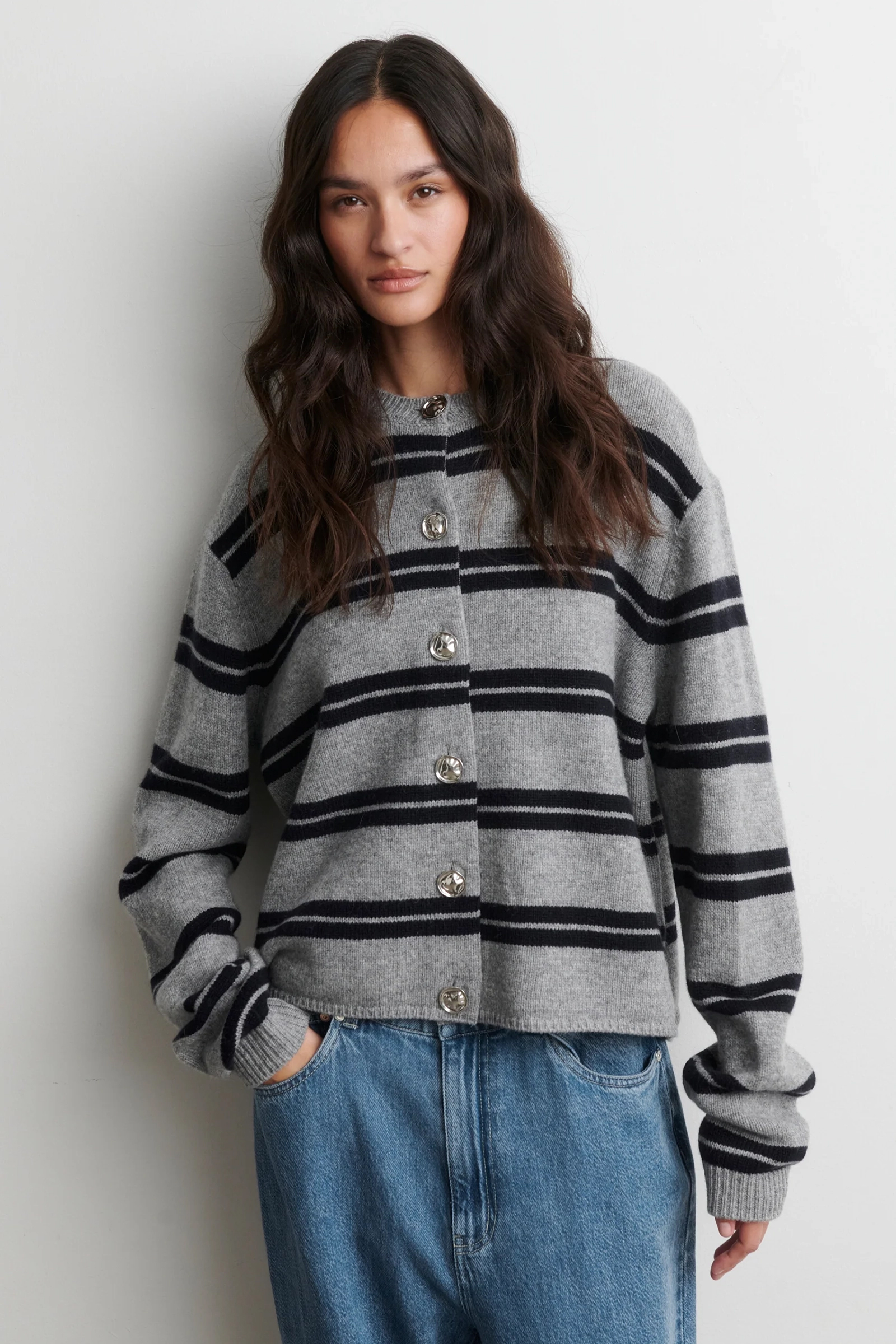 Dames vest grijs