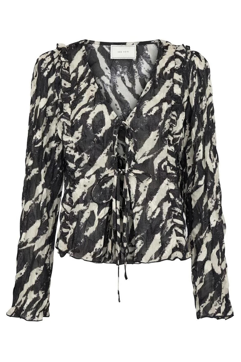 Dames blouse lange mouw zwart