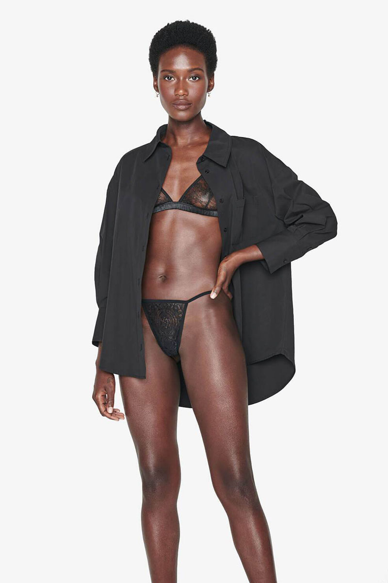 Lingerie dames string zwart