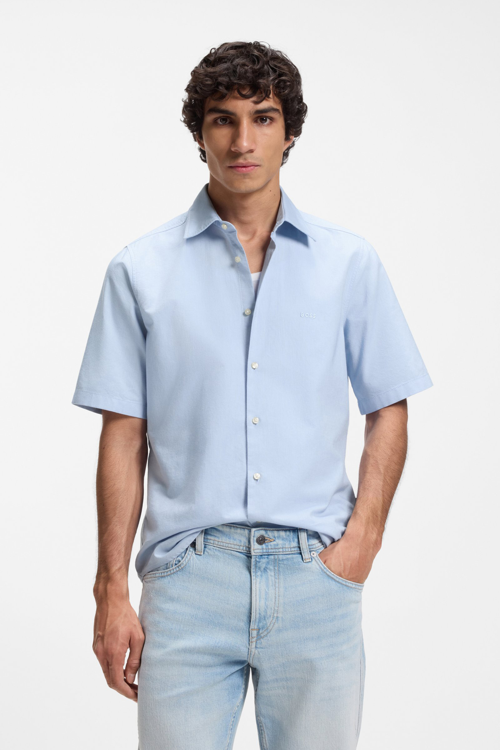 Heren overhemd km dressual blauw