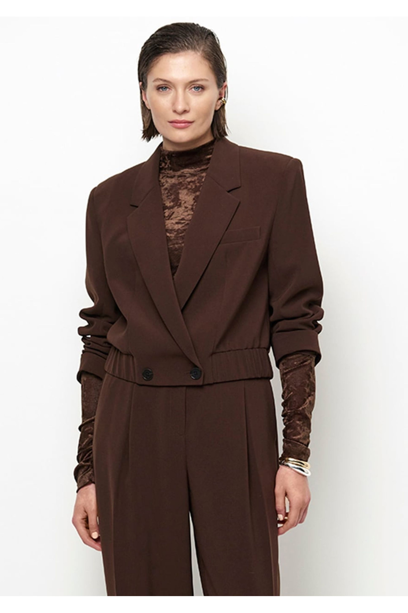 Dames blazer bruin