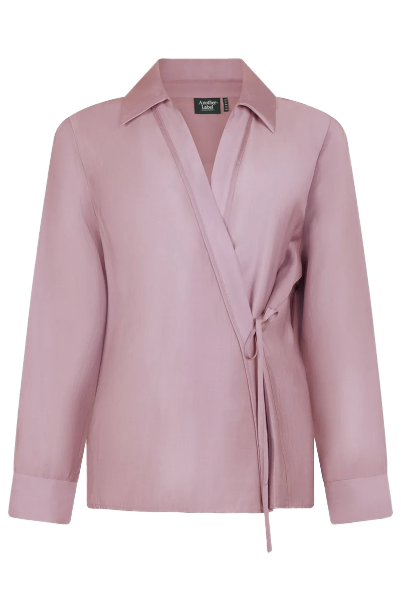Dames blouse lange mouw rose