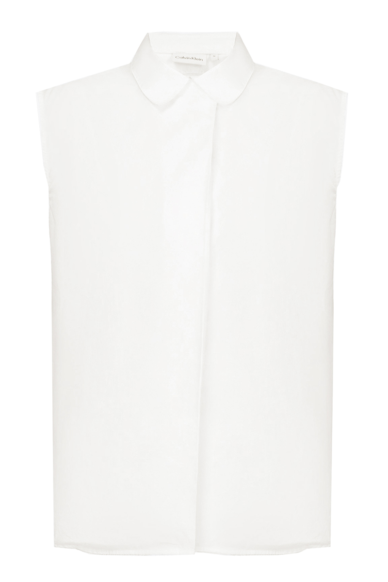 Dames blouse mouwloos wit