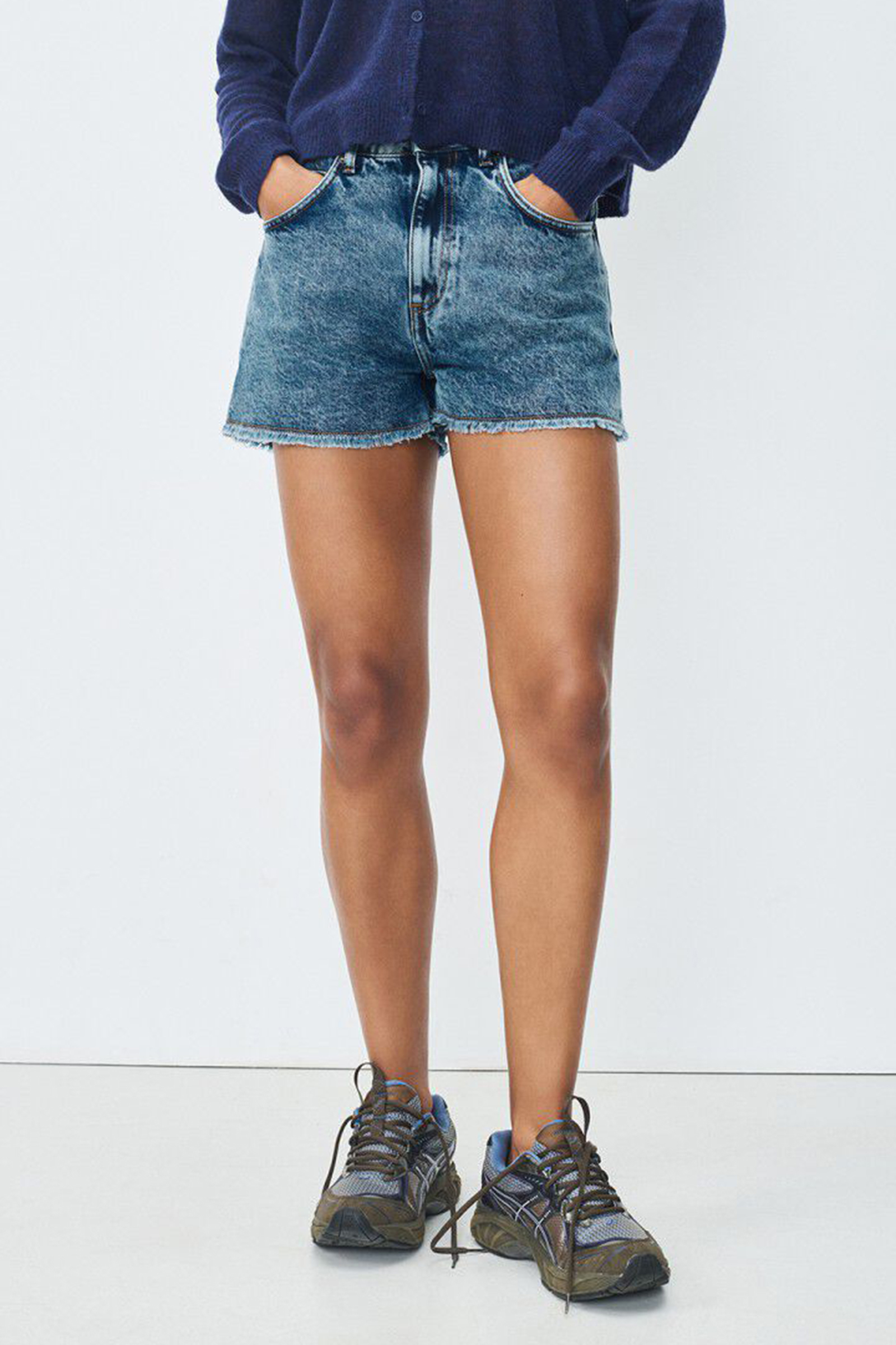 Dames short blauw