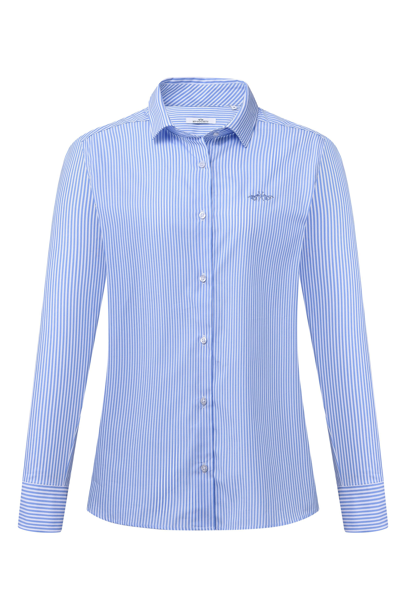 Dames blouse lange mouw blauw