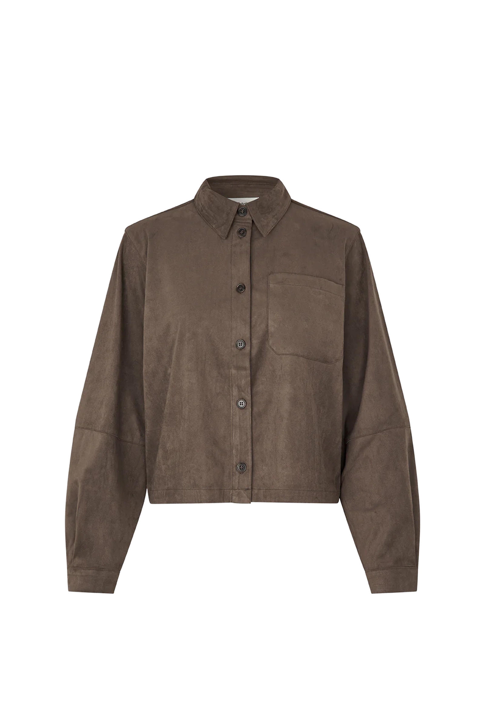 Dames blouse lange mouw bruin