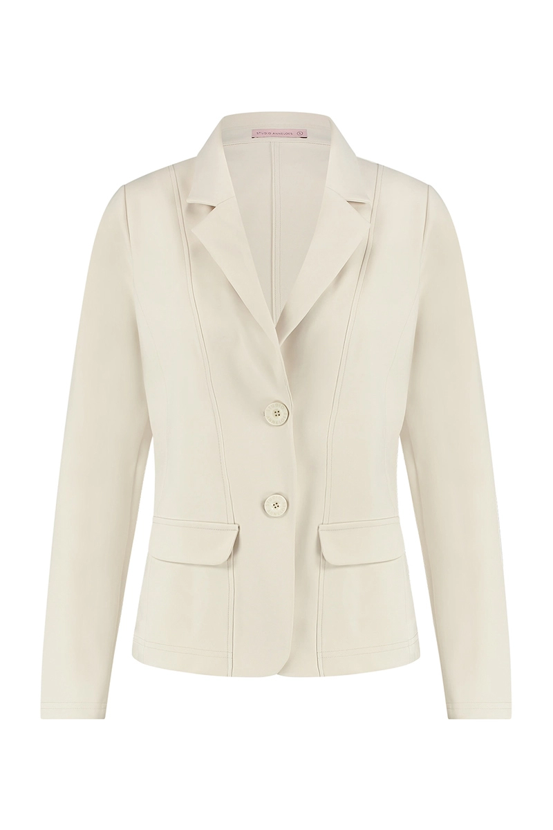 Studio Anneloes Bright bonded blazer Ecru-1 1