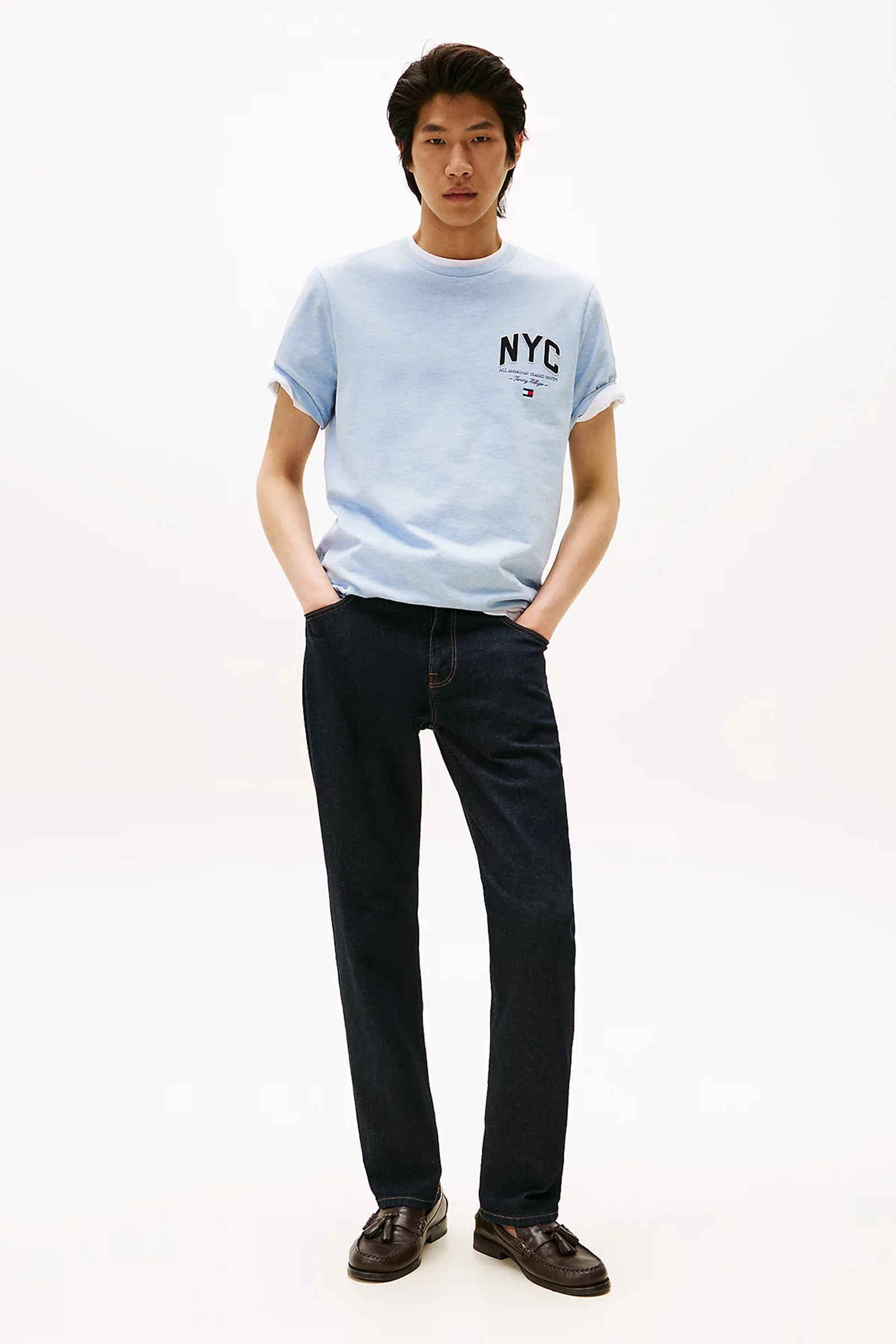 Heren t-shirt kortemouw blauw